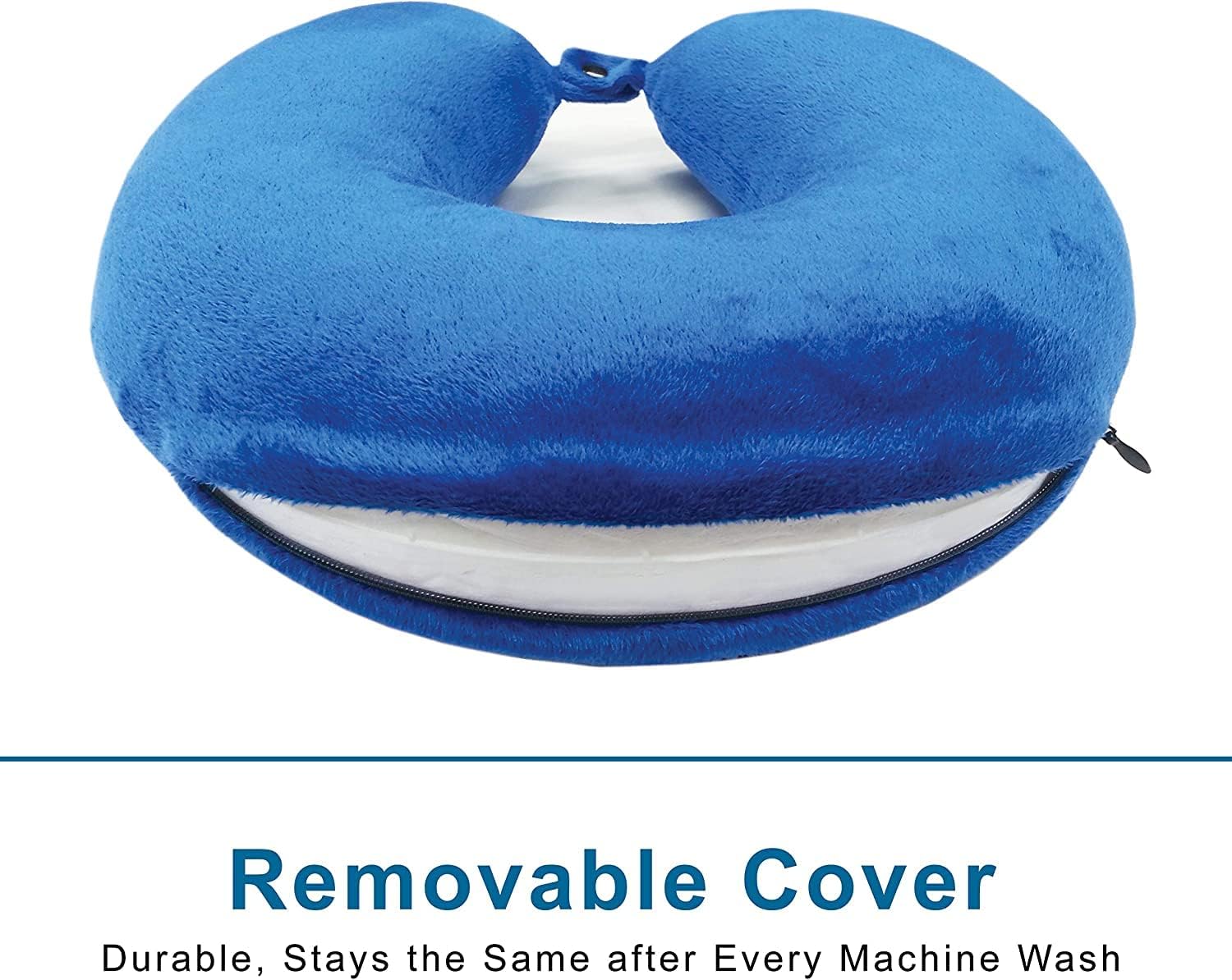 Orthowala® Memory Foam Travel Neck Pillow - Ergonomic Support for Airplane, Car & Train - Blue Travel Accessories for Comfortable Rest on Long Trips