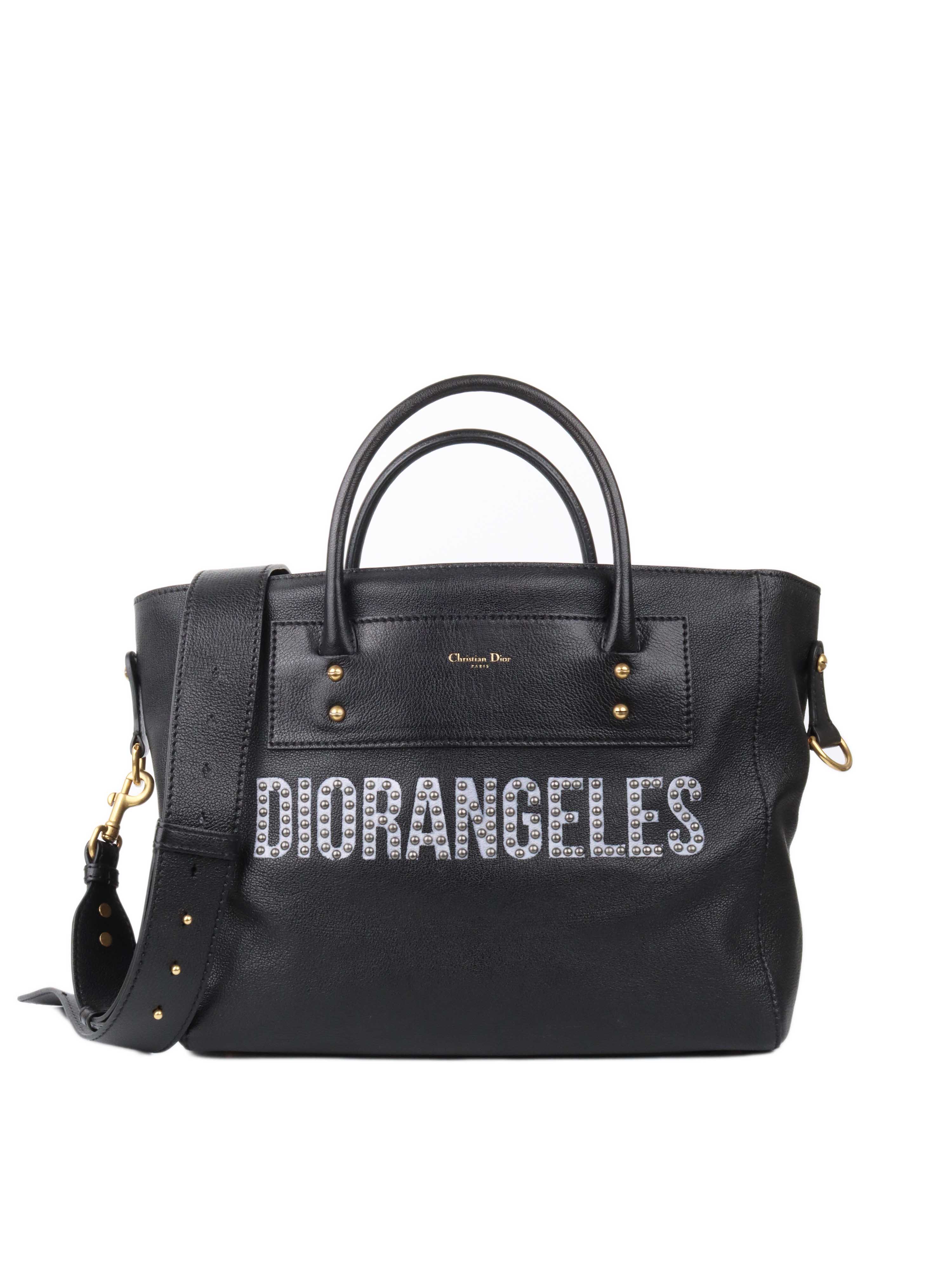 Dior Diorangeles Studded Leather Tote Bag for Women - Luxury Designer Handbag with Studded Details, Perfect for Work, Travel & Everyday Use