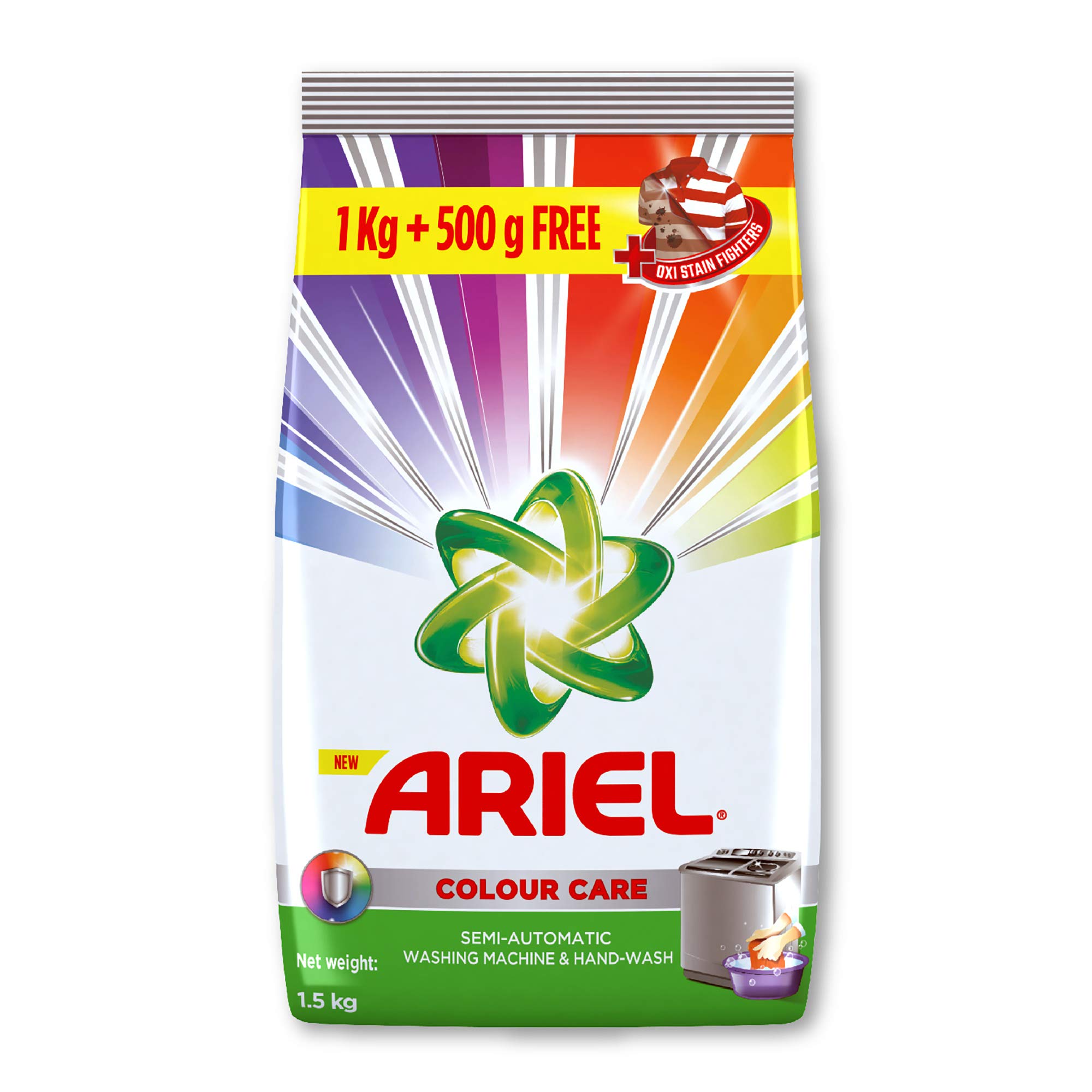 Ariel Color Detergent Washing Powder - 1 kg + Free 500g Bonus | High-Efficiency Laundry Detergent for Whites & Colors | Perfect for Family, Travel & Everyday Use
