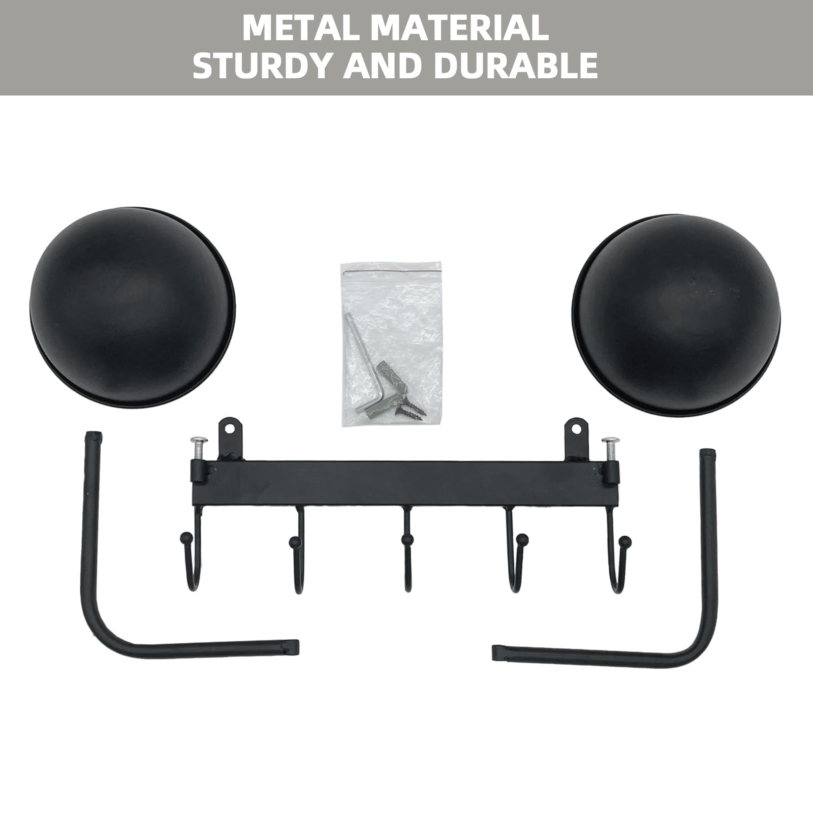 Motorcycle Helmet Holder - 360° Rotating Wall Mount with 5 Hooks for Bike, Rugby & Sports Helmets | Durable Metal Storage Organizer for Garage, Bedroom & Entryway