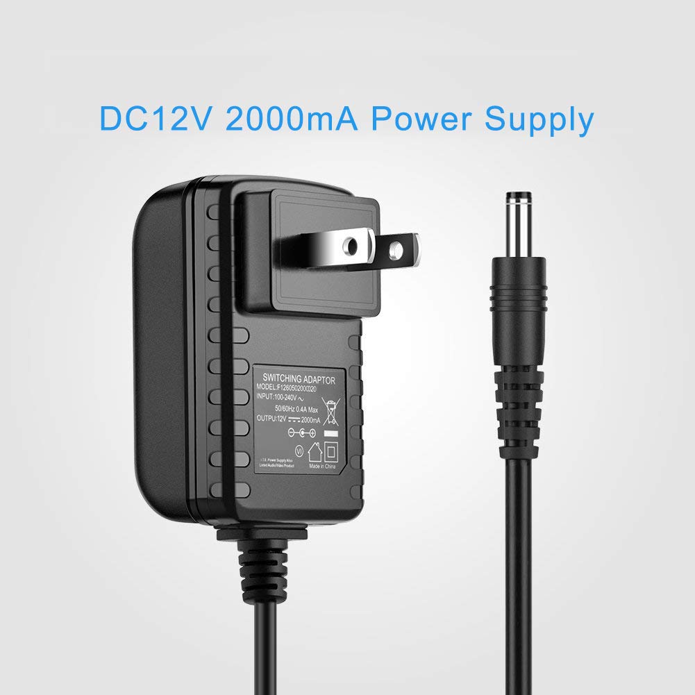 12V 2A Power Adapter 24W, AC 120V to DC 12V Converter with 5.5x2.1mm Jack - Universal Power Supply for LED Strip Lights, CCTV Cameras, Hard Drives, Monitors & More (100 Pack) - Perfect for Home Security, Office Electronics & DIY Lighting Projects