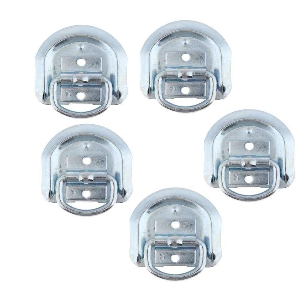 FAKEME 5X Heavy Duty Recessed D-Ring Tie Down Anchors for Trucks, Trailers & Flatbeds - Secure Cargo Transport & Towing Accessories (Ideal for Pickup Beds, RV Storage & Boat Trailers)