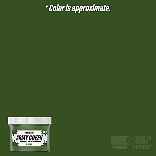 Rapid Cure® Army Green Plastisol Screen Printing Ink (Gallon - 128 oz) | Fast Drying Fabric Paint for T-Shirts & Textiles | Made in USA | Ideal for DIY Printing, Custom Apparel & Small Business Production
