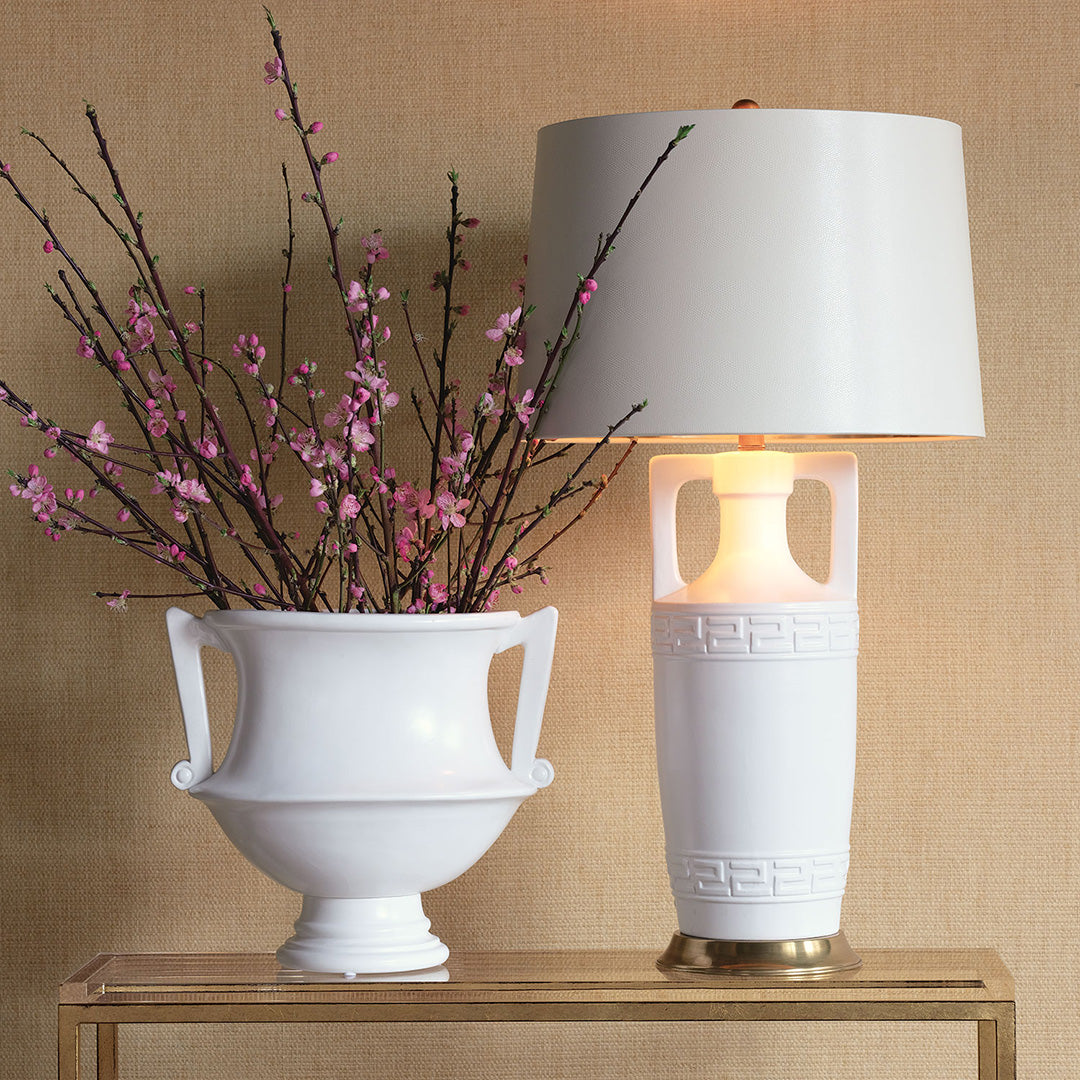Elegant Regency Style White Table Lamp - Perfect for Living Room, Bedroom & Office Decor