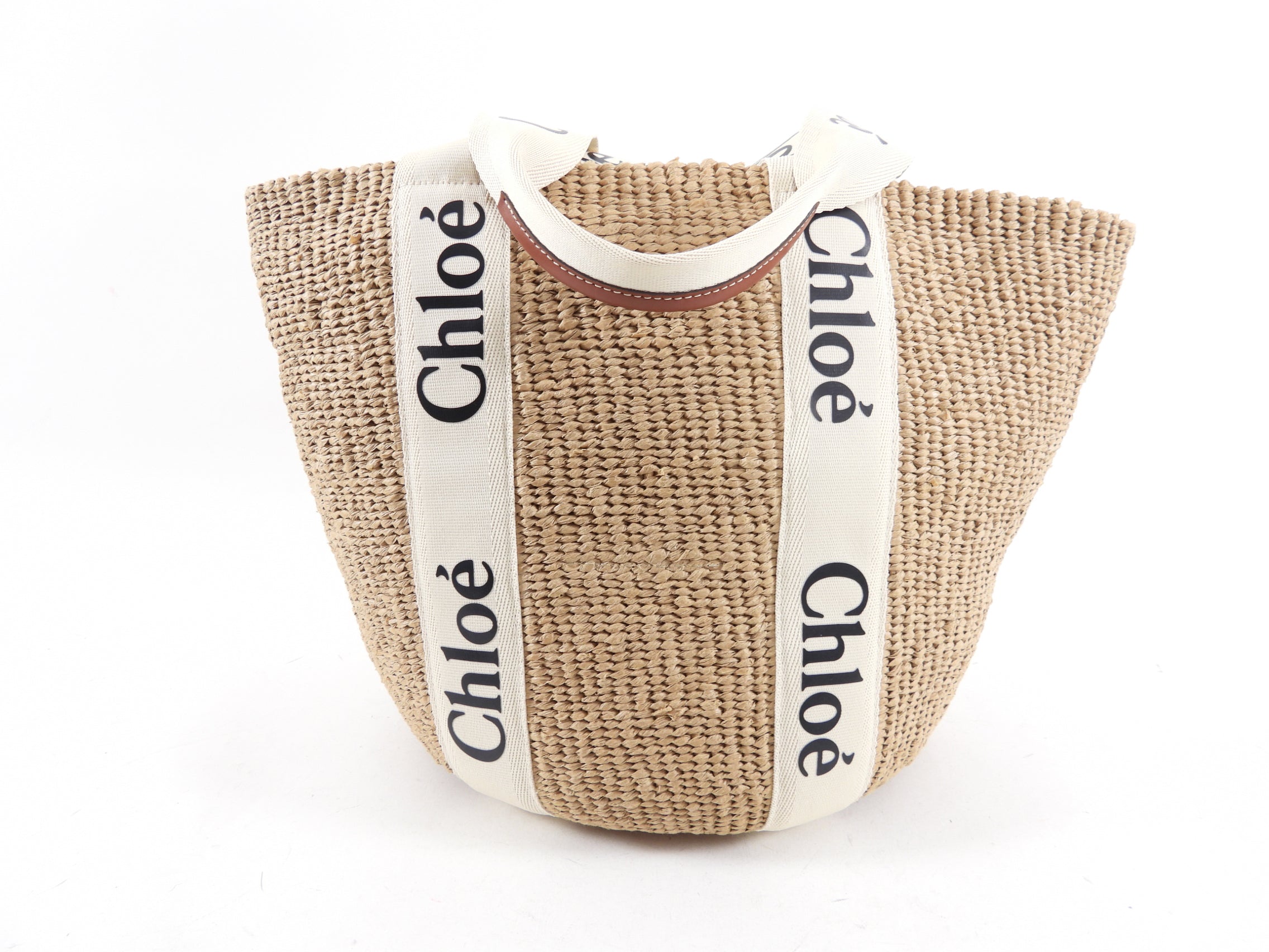 Chloe x Mifuko Edition Large Woody Basket Tote Bag - Handmade Woven Straw Beach Bag for Women, Perfect for Summer Vacations, Picnics, and Shopping