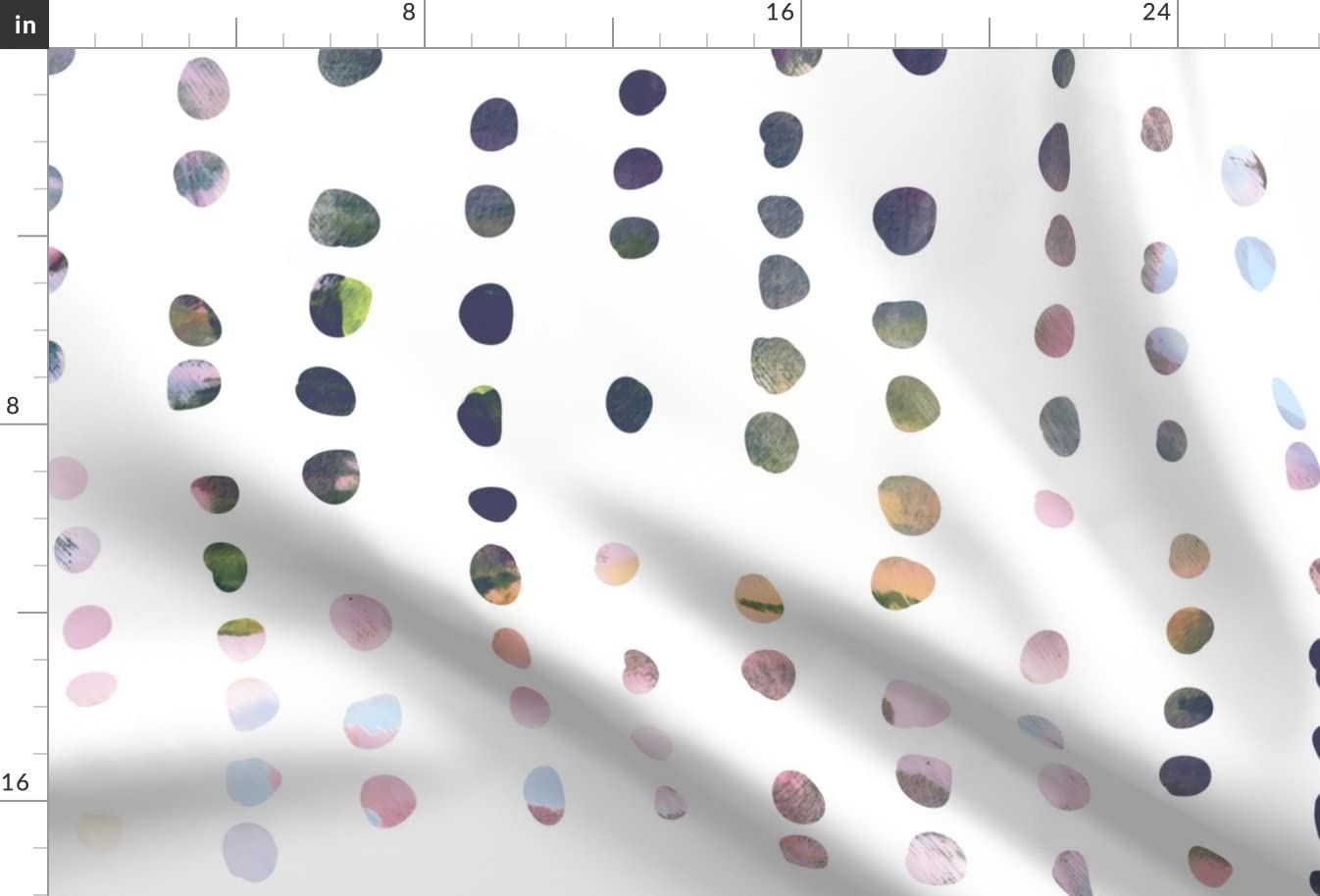 Painted Dots White Circles Modern Abstract Stripes Velvet Upholstery Fabric - Fat Quarter for Home Decor, Apparel & DIY Projects | Soft & Durable for Curtains, Pillows, Clothing