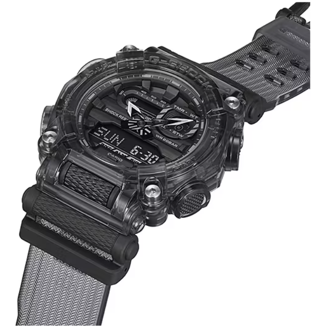 Casio G-Shock GA900SKE-8A Analog-Digital Transparent Gray Watch for Men - Durable Sports & Outdoor Military Style Timepiece