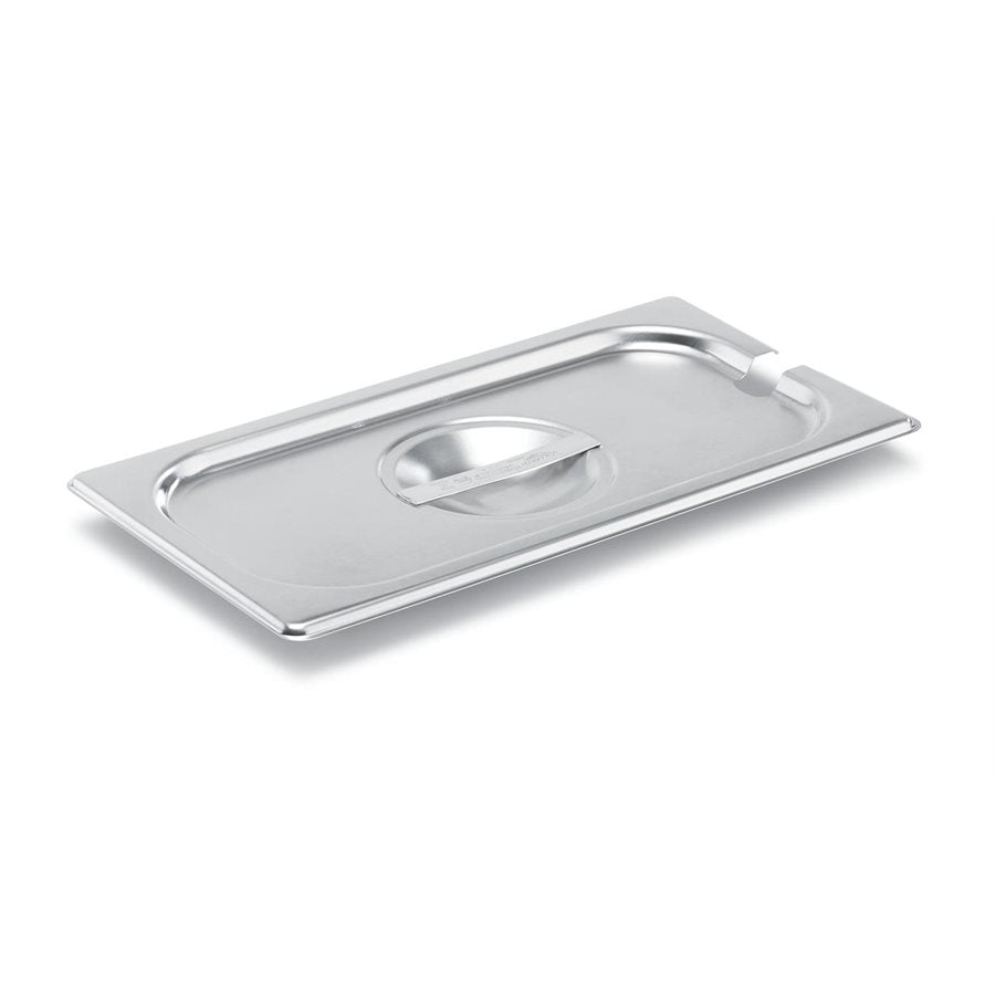 Vollrath Super Pan V 1/3 Size Slotted Steam Table Cover - Premium Stainless Steel Food Pan Lid for Commercial Kitchens, Buffets & Catering Services