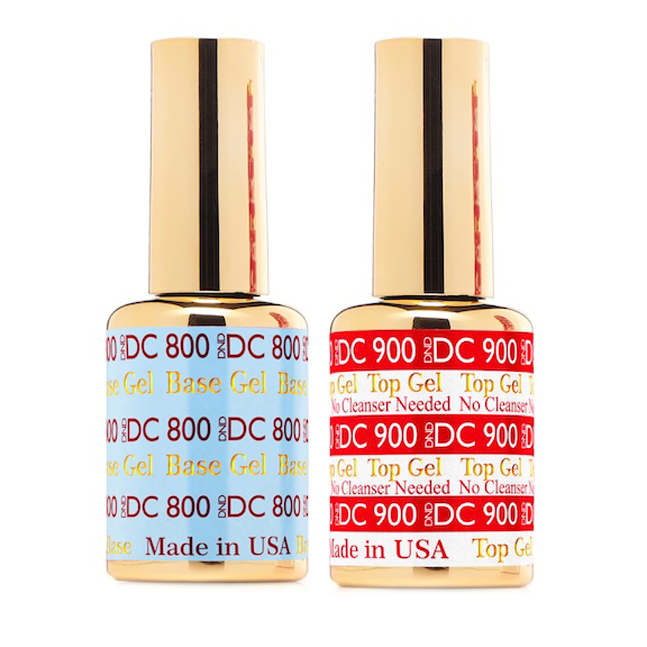 DND UV/LED Gel Base & No Cleanse Top Coat Polish Set - 0.5 Fl Oz Professional Manicure Kit for Long-Lasting Nails | Perfect for Salon & Home Nail Art