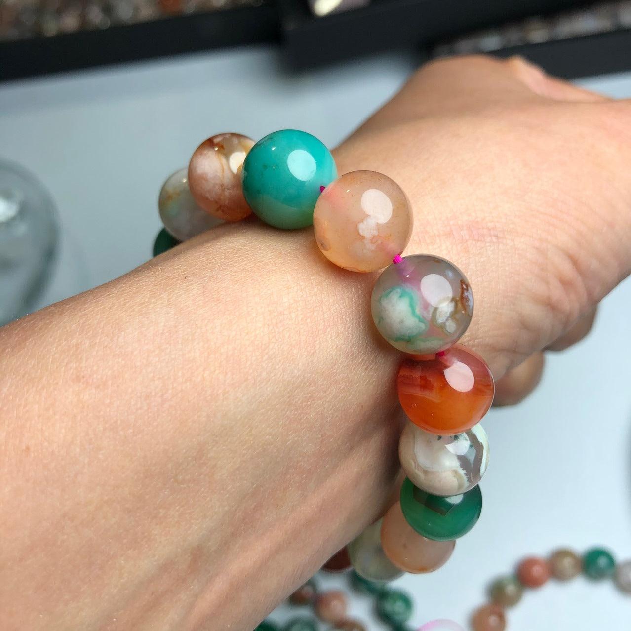 Elegant Women's Agate Bracelet - Natural Stone Beaded Handmade Jewelry for Boho Style & Everyday Wear | Perfect Gift for Her