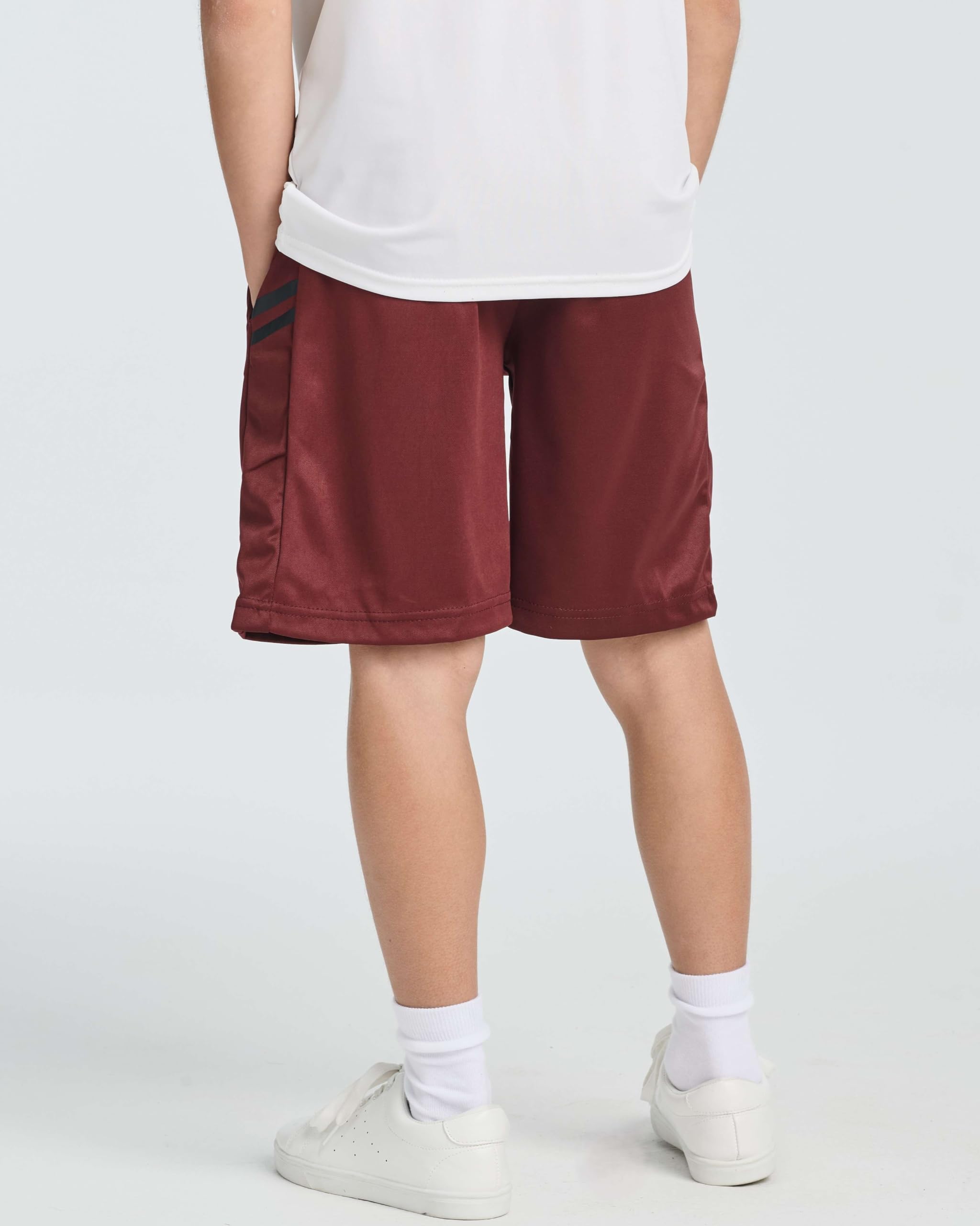 Real Essentials 5-Pack Boys' Athletic Basketball Shorts with Pockets - Breathable Quick-Dry Youth Sports Shorts for Ages 4-18 - Perfect for Basketball, Gym, Running & Casual Wear