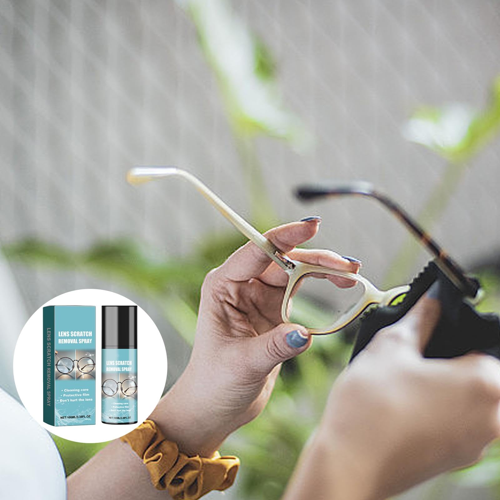 Professional Lens Scratch Remover Spray & Glasses Cleaner - 100ml Portable Solution for Eyeglasses, Sunglasses & Camera Lenses | Perfect for Travel, Office & Outdoor Use