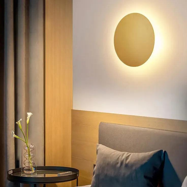 Round LED Wall Light for Indoor Use - Modern Dimmable Fixture for Living Room, Bedroom, and Hallway Lighting