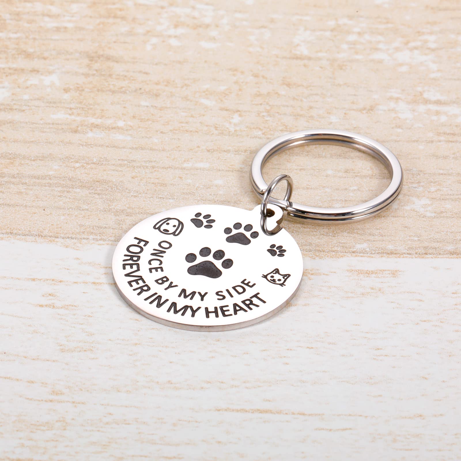 Memorial Keychain for Pets - Sympathy Gift for Dog & Cat Lovers - Personalized Pet Loss Keepsake for Men, Women & Kids - Forever in My Heart Pet Remembrance Keyring - Perfect for Pet Memorials, Grieving & Tribute Gifts