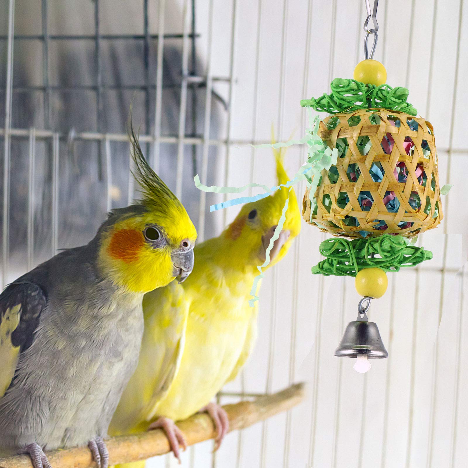Colorful Parrot Swing Toy - Chewable Hanging Bird Cage Toy for Parrots & Small Birds | Perfect for Playtime, Exercise & Mental Stimulation in Bird Cages