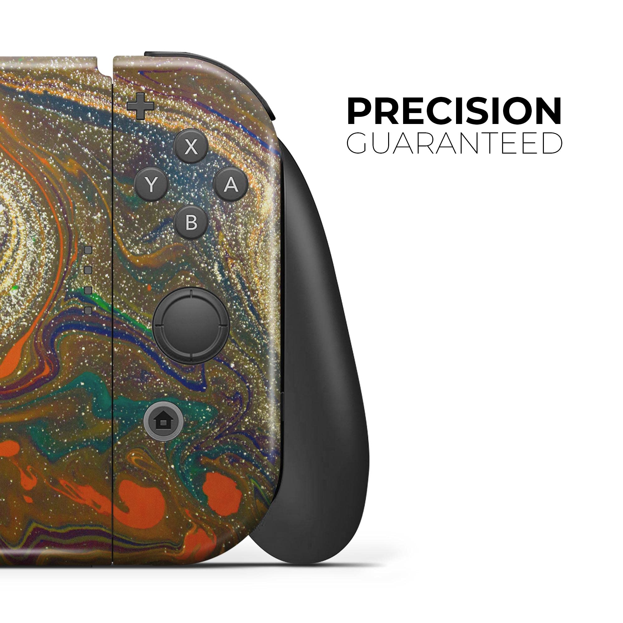Nintendo Switch & Joy-Con Protective Vinyl Skin Decal - Scratch-Resistant Removable Cover in Colorful Gold Mixed Acrylic - Perfect for Gaming Protection & Customization