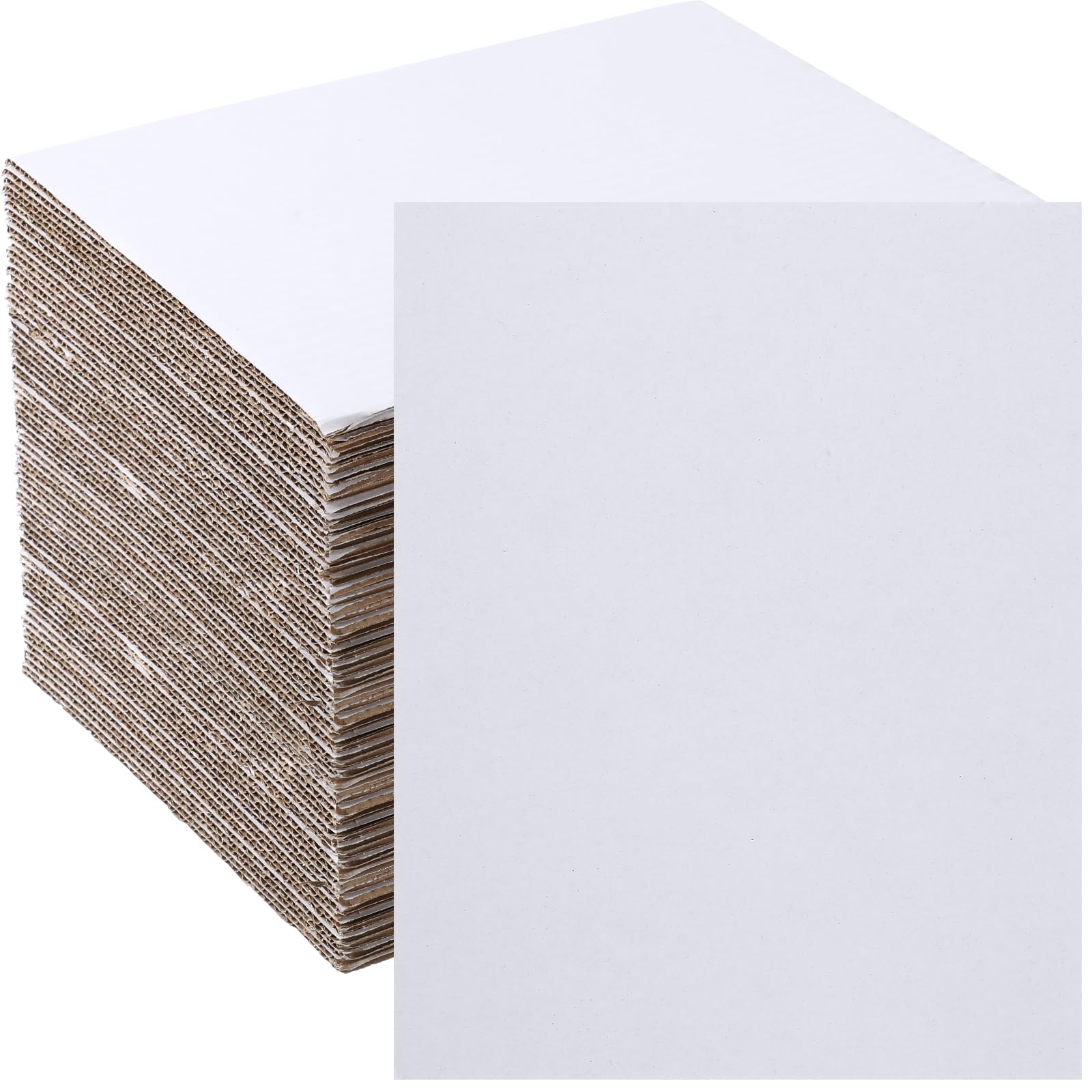 3mm Thick Corrugated Cardboard Sheets 100 Pack - 17x22 Inches White Shipping Packaging Boards for Mailing, Inserts, Dividers | Perfect for School Projects, DIY Crafts, and Protective Shipping Materials