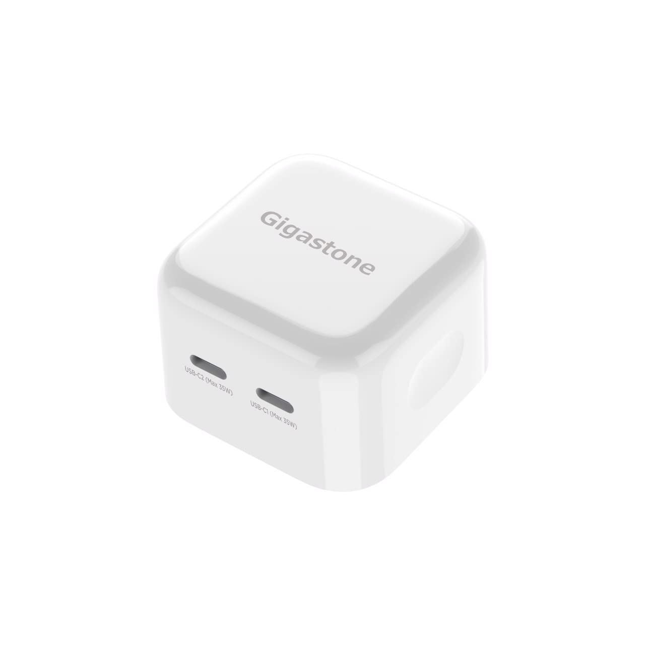Gigastone 35W Dual Port USB C GaN Fast Charger with Foldable Design - PD3.0 Quick Charge for iPhone 16 Pro Max/16 Pro/15/14/13, iPad Pro, Samsung Galaxy S24/S23, Nintendo Switch, Apple Watch & AirPods - Perfect for Travel, Office & Home Use
