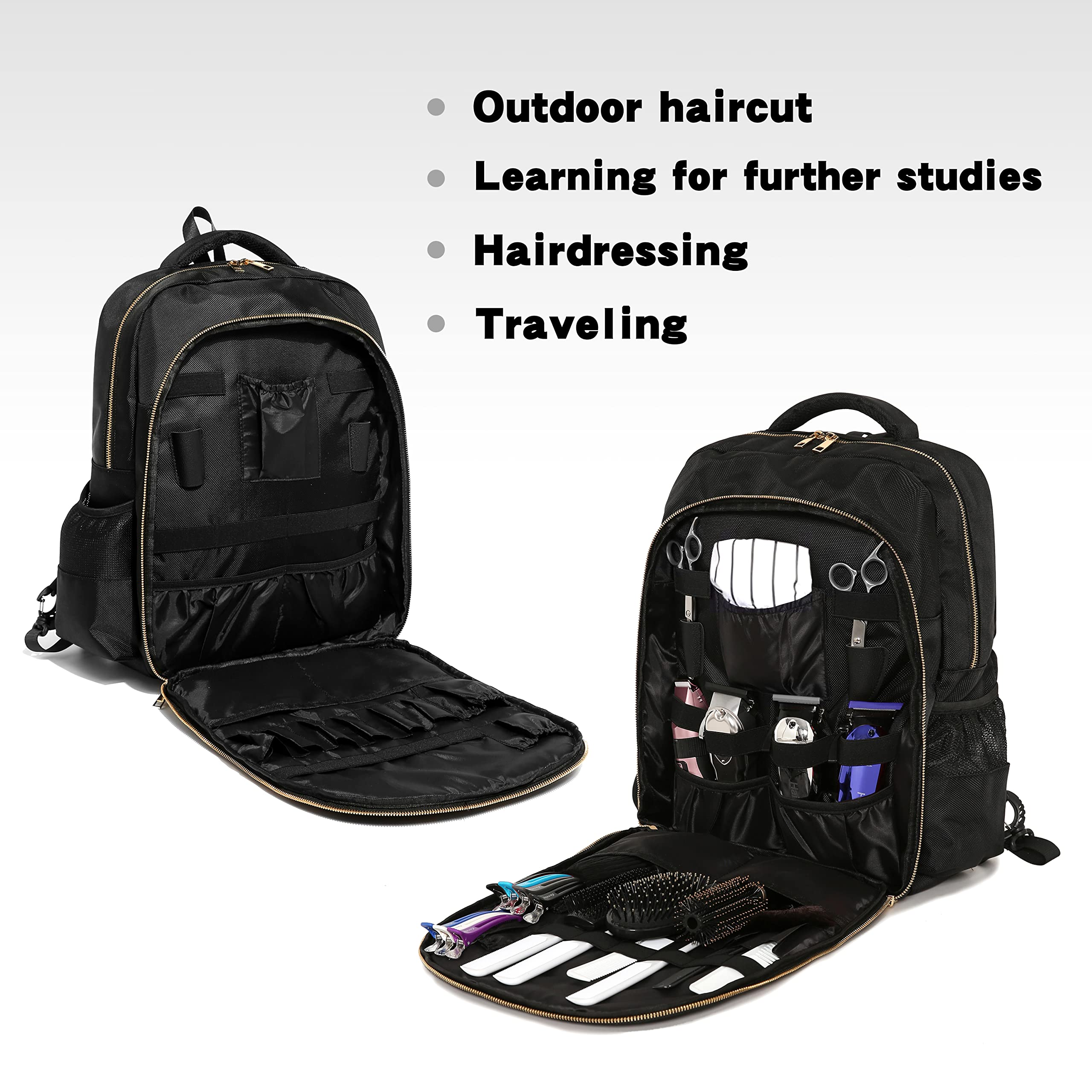 Professional Hairdresser Travel Backpack - Waterproof Stylist Cosmetology Bag with Multiple Pockets for Scissors, Brushes & Tools | Perfect for Salon Professionals & Mobile Hairstylists On-The-Go