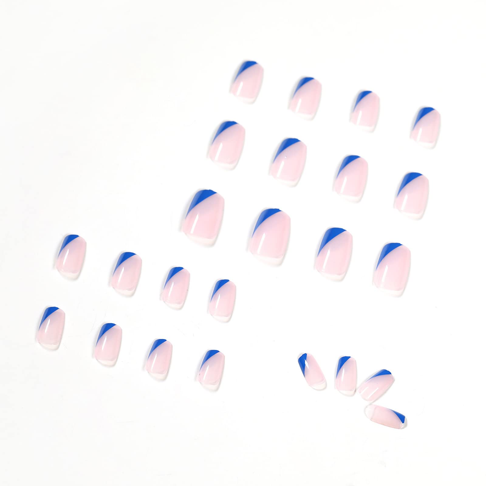 Press on False Nails - Twill French Transparent Color Fake Nails | Wear-Resistant Manicure | Finished Nail Stickers & Patches | Perfect for Parties, Weddings & Daily Wear