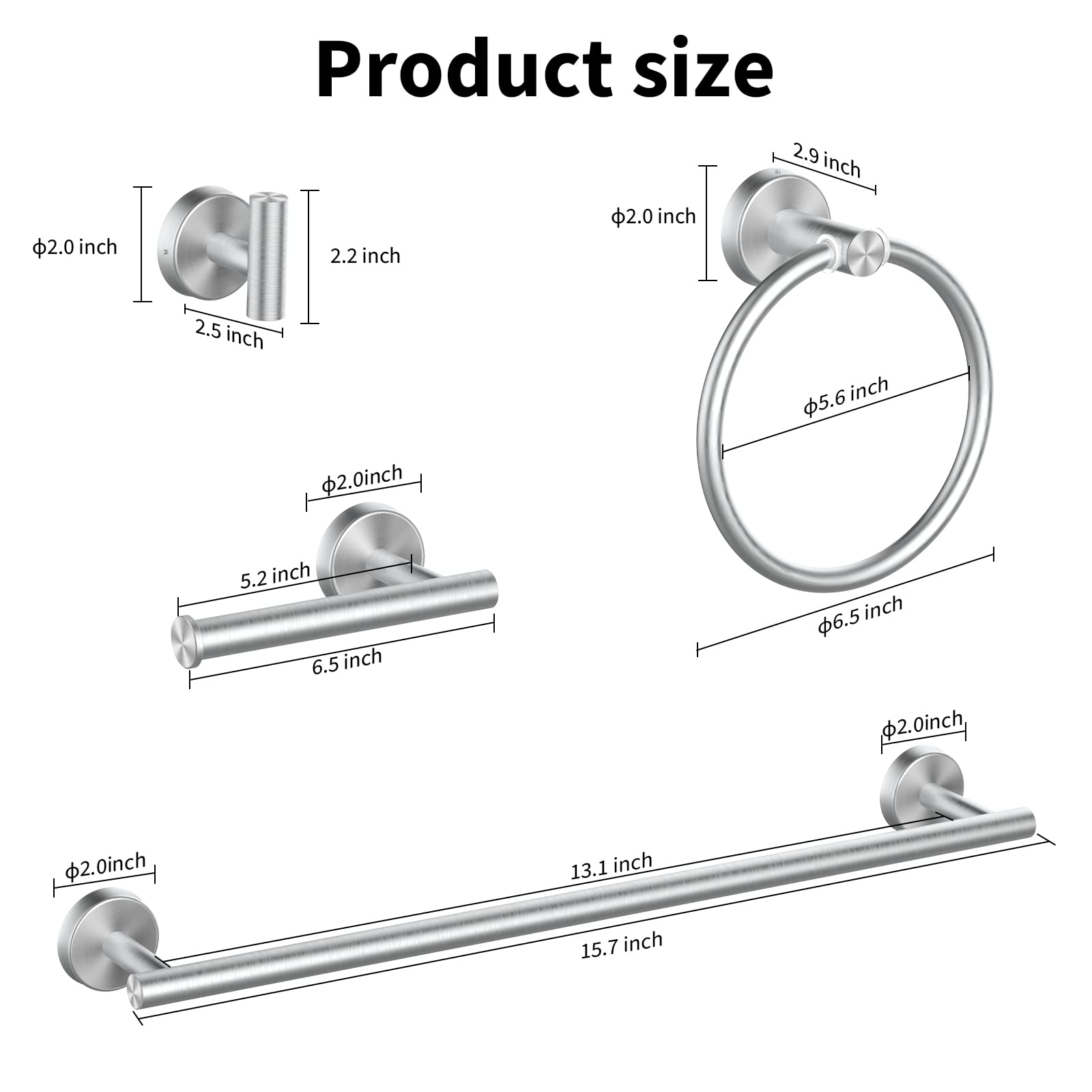 10-Piece Brushed Nickel Bathroom Accessories Set - 16