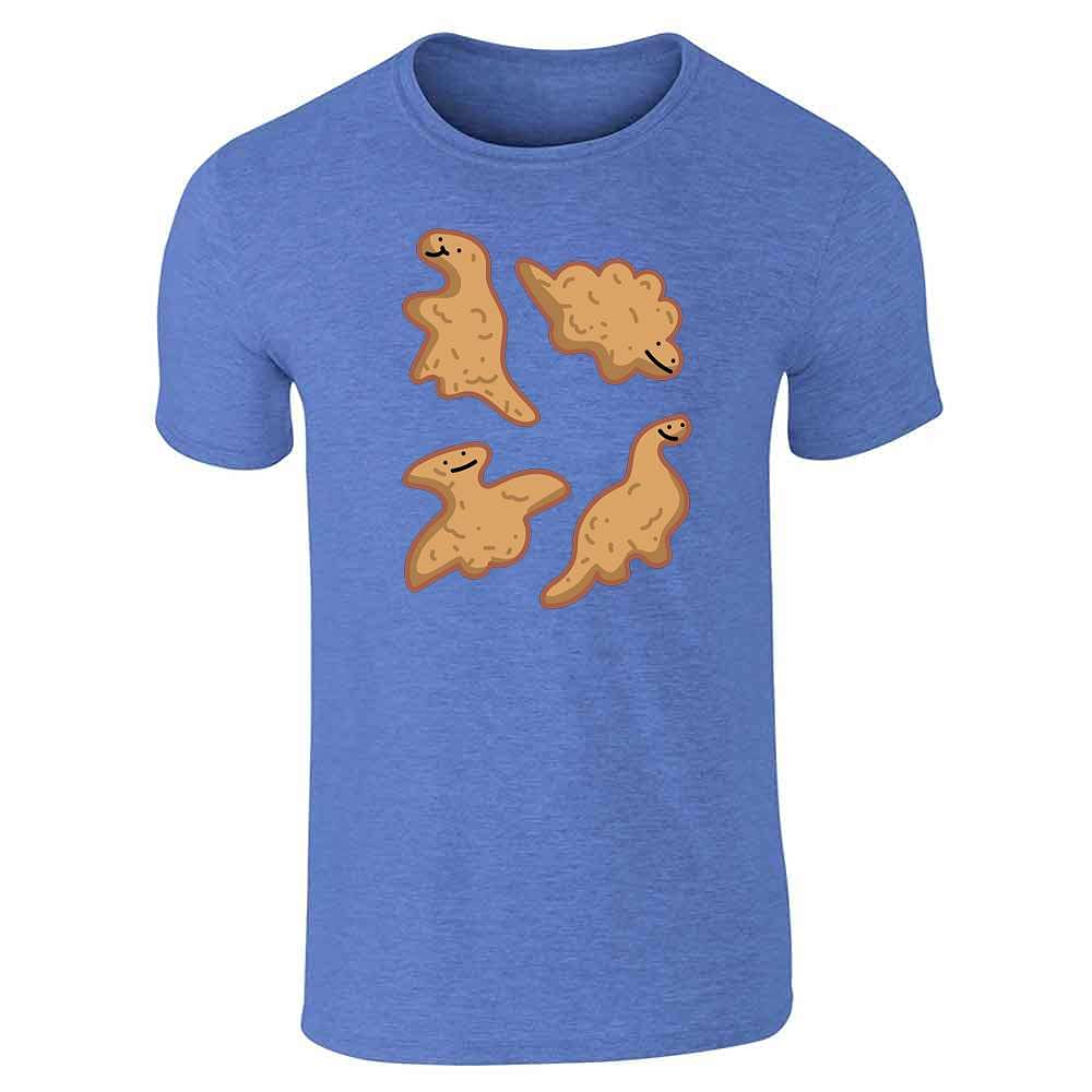 Pop Threads Kawaii Dino Nuggets Graphic T-Shirt for Men - Funny Cute Chicken Nugget Design - Perfect for Casual Wear, Gamer Outfits & Dinosaur Lovers