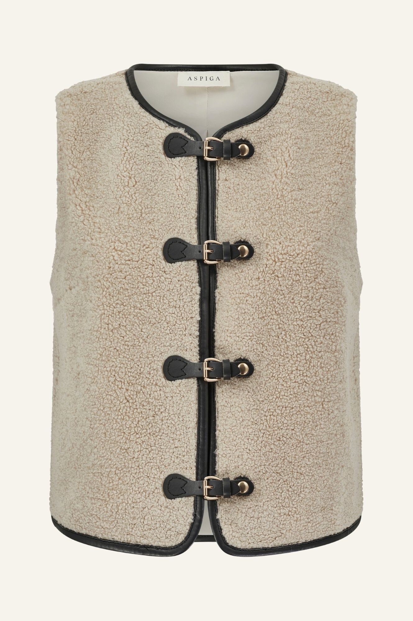 Men's Casual Buckle Gilet Vest in Cream - Lightweight Layering for Outdoor Activities & Urban Style