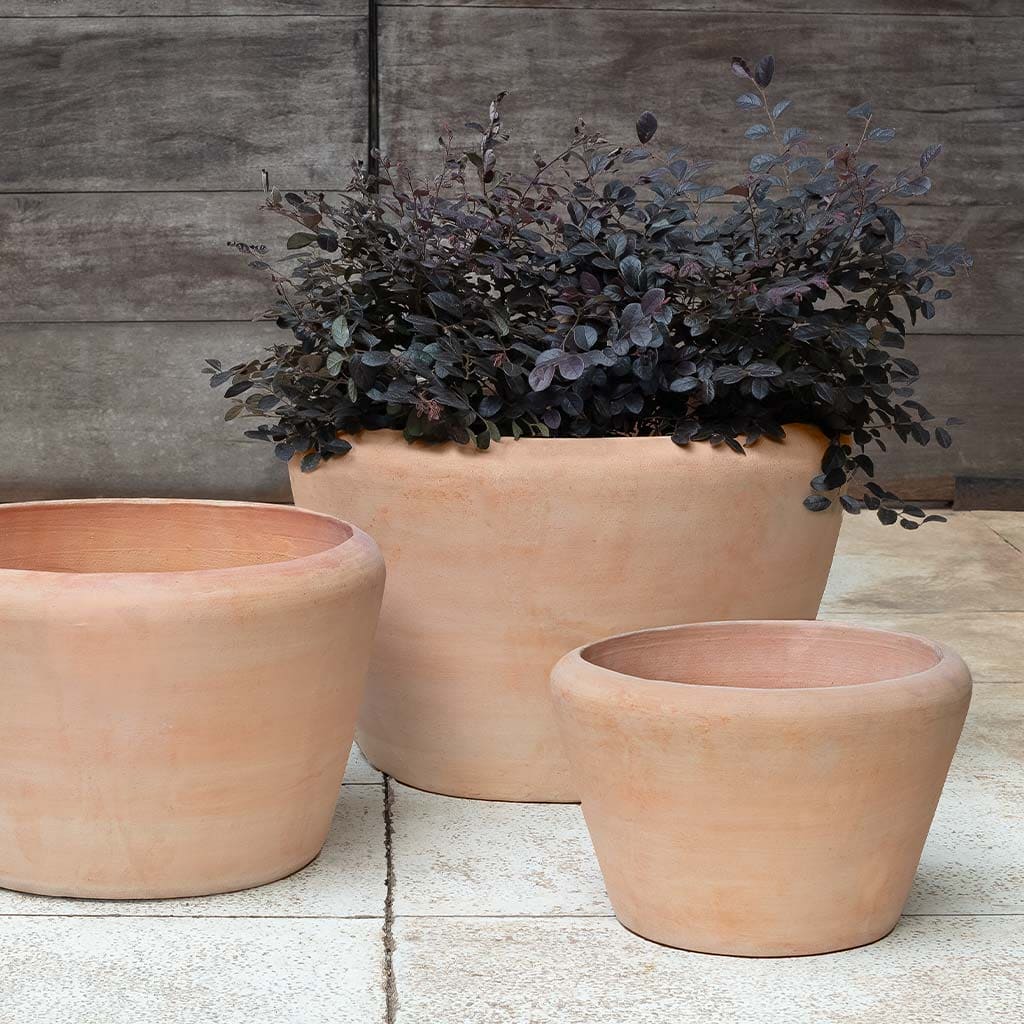 Campania International Whitby Planter Set of 3 - Terra Cotta Flower Pots for Indoor & Outdoor Garden Decor | Perfect for Patio, Balcony, and Home Décor