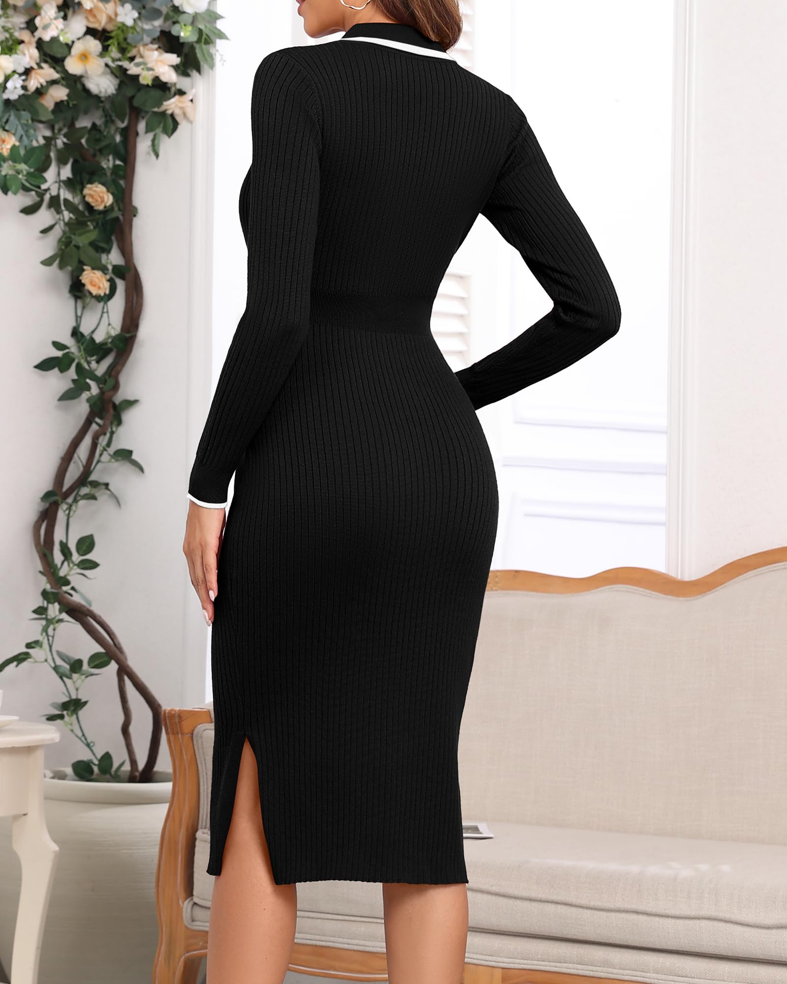 V FOR CITY Women's Maternity Sweater Dress - Spring Wrap V-Neck Pleated A-Line Waist with Belt for Pregnancy Photoshoot & Baby Shower - Comfortable Nursing Dress for Expecting Moms (Office, Date Night, Family Gathering)