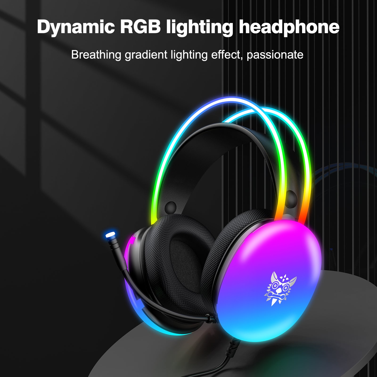 ONIKUMA X25 RGB Gaming Headset with Microphone - Noise Cancelling Over-Ear Headphones for PC, PS4, Xbox - Immersive 7.1 Surround Sound for Gaming, Streaming & Music