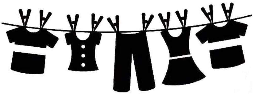 Removable Laundry Room Wall Decal - 57x21cm Clothesline Sticker for Home Decor | Perfect for Laundry Room, Bathroom & Nursery Wall Decoration