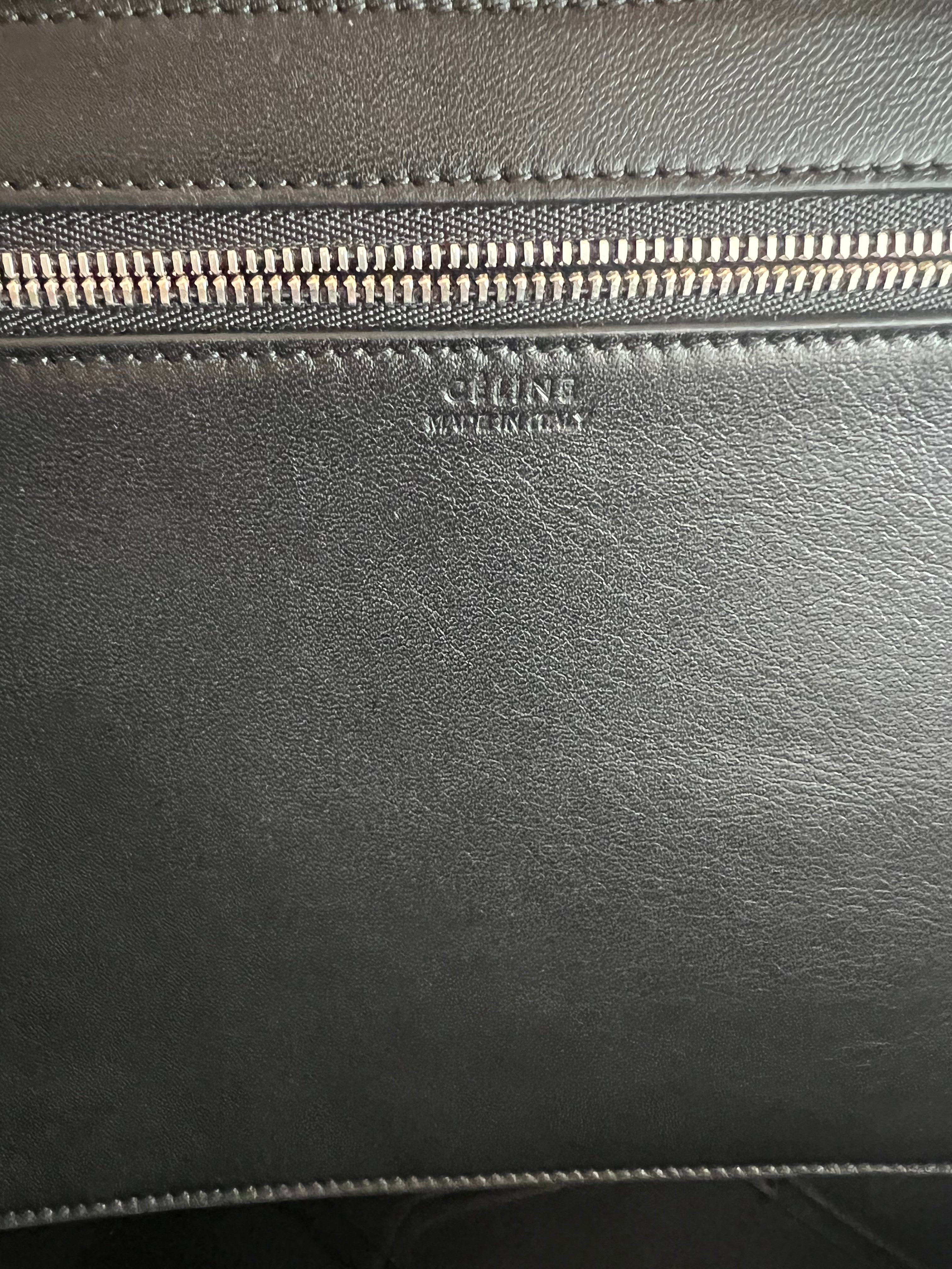 Celine Black Calfskin Large Cabas Clasp Tote Bag - Luxury Leather Handbag for Women, Perfect for Work, Travel & Everyday Use