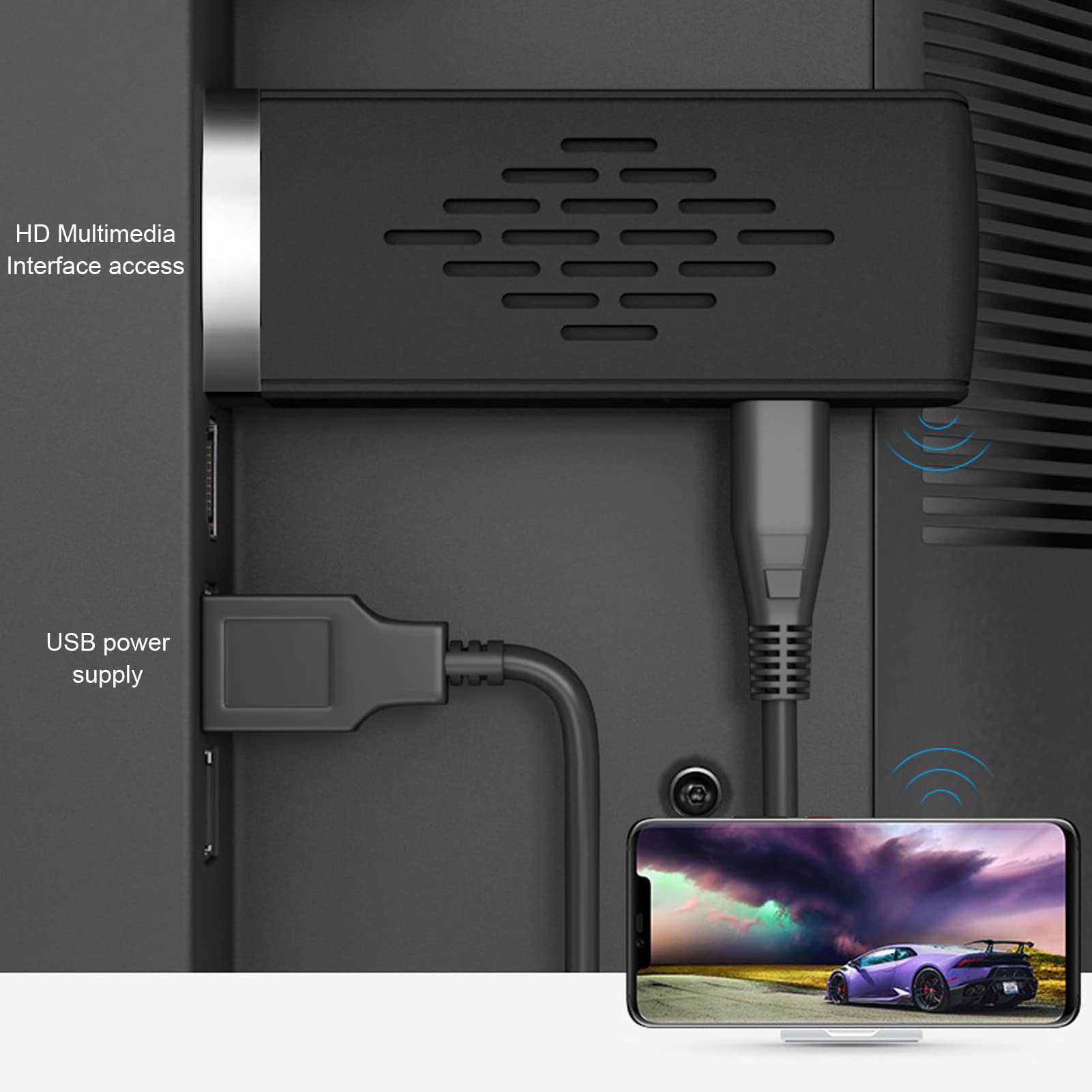 Wireless Display Adapter - Lightweight HDMI WiFi Dongle for Smart TV | 4K HD Streaming, Screen Mirroring for Home Theater & Office Presentations