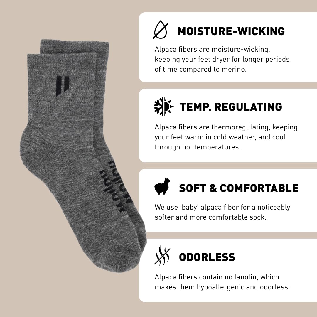 Premium Hollow Alpaca Ankle Socks for Men & Women - Moisture Wicking, Temperature Regulating Hiking & Running Socks - Perfect for Outdoor Adventures, Travel & Daily Wear