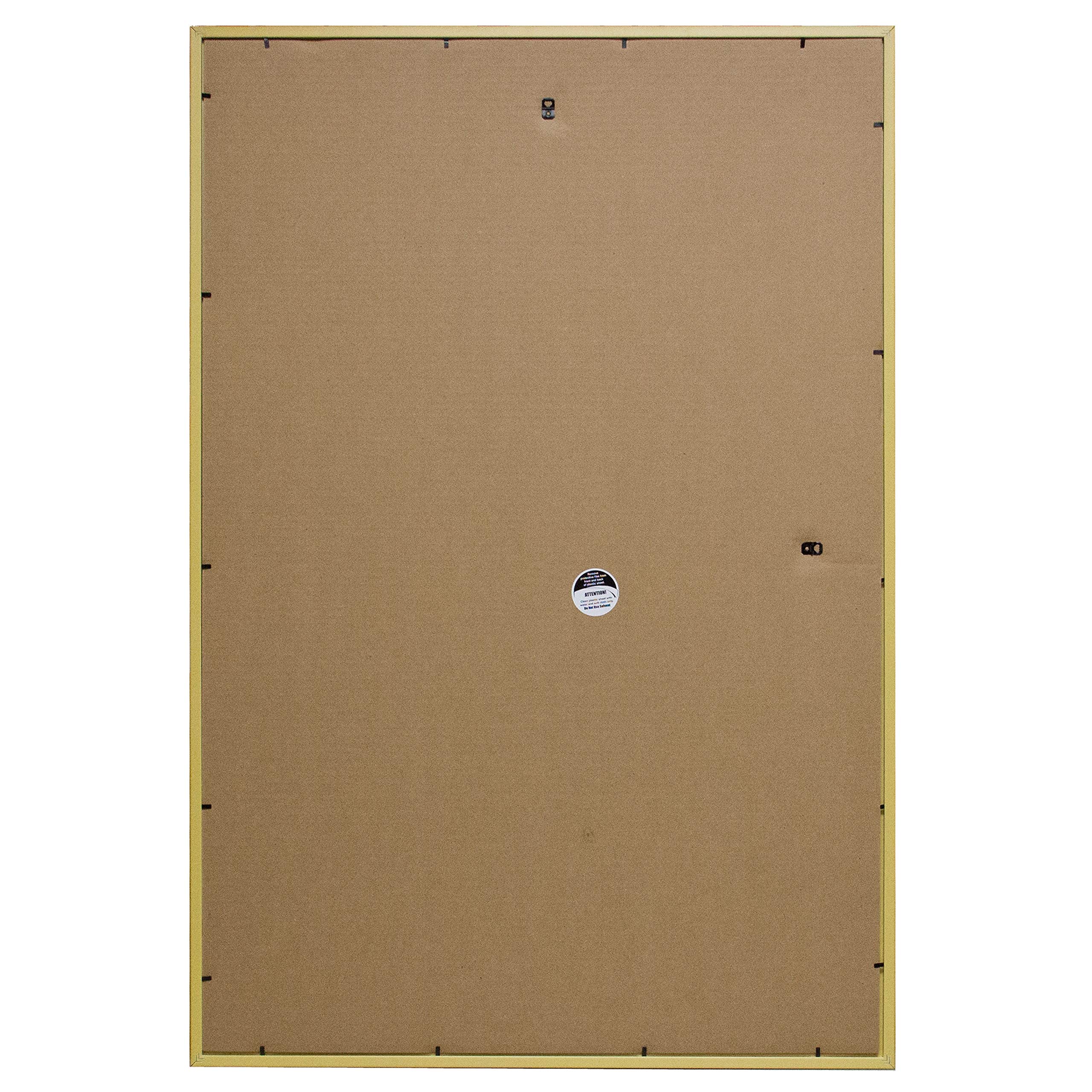 Frame USA 24x36 Deluxe Polystyrene Plastic Poster Frame in Gold - American Made Wall Art Display for Home, Office & Classroom Decor