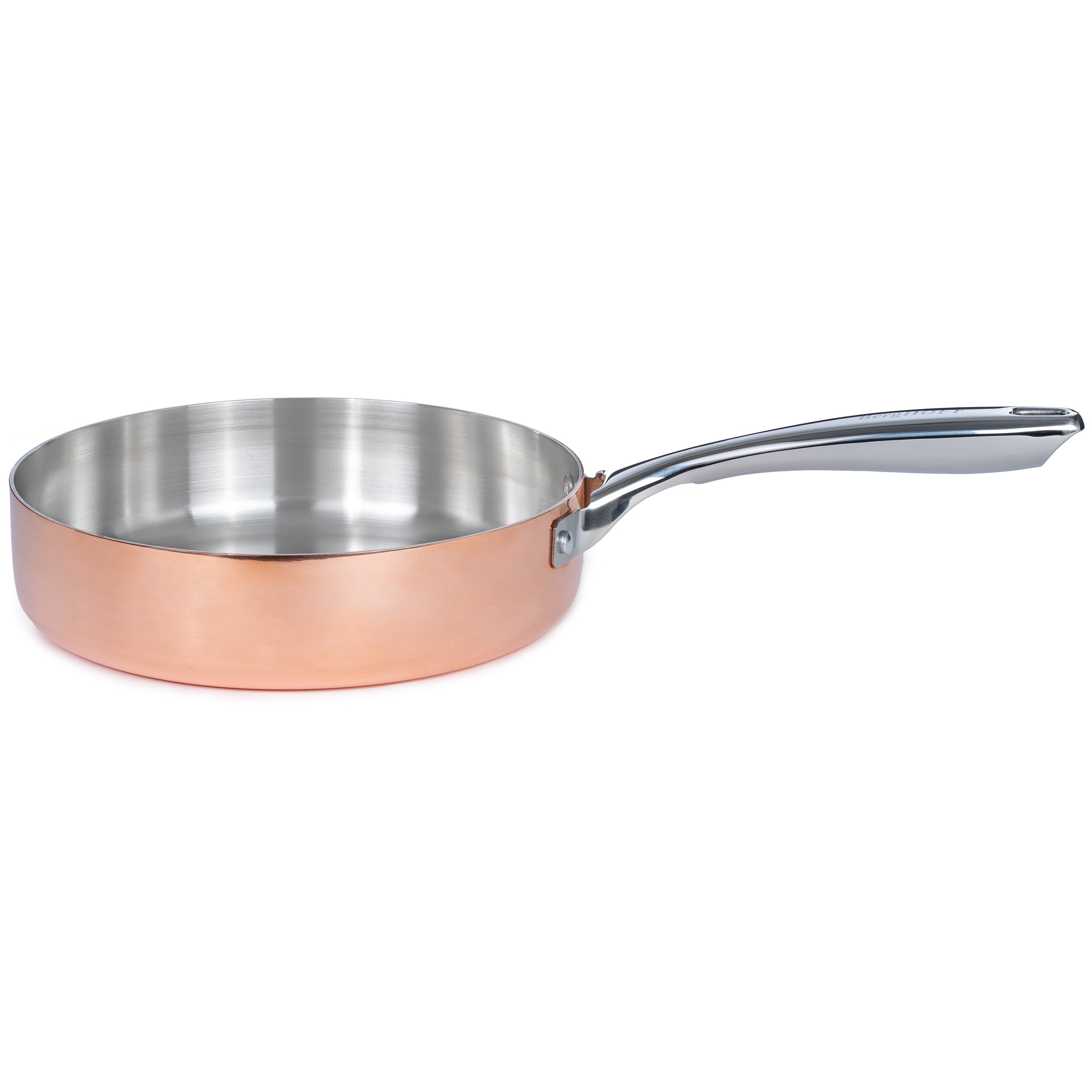 BergHOFF Vintage 4-Piece Tri-Ply Copper Cookware Set with Lids - Polished Stainless Steel Pots & Pans for Professional Cooking, Home Kitchen & Gourmet Meals