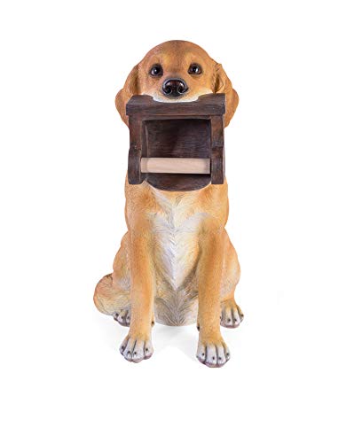 Premium Golden Retriever Polyresin Floor Tissue Holder - Dog-Themed Kitchen & Bathroom Paper Towel Stand - Perfect for Home, Office, Pet Lover Gift Idea