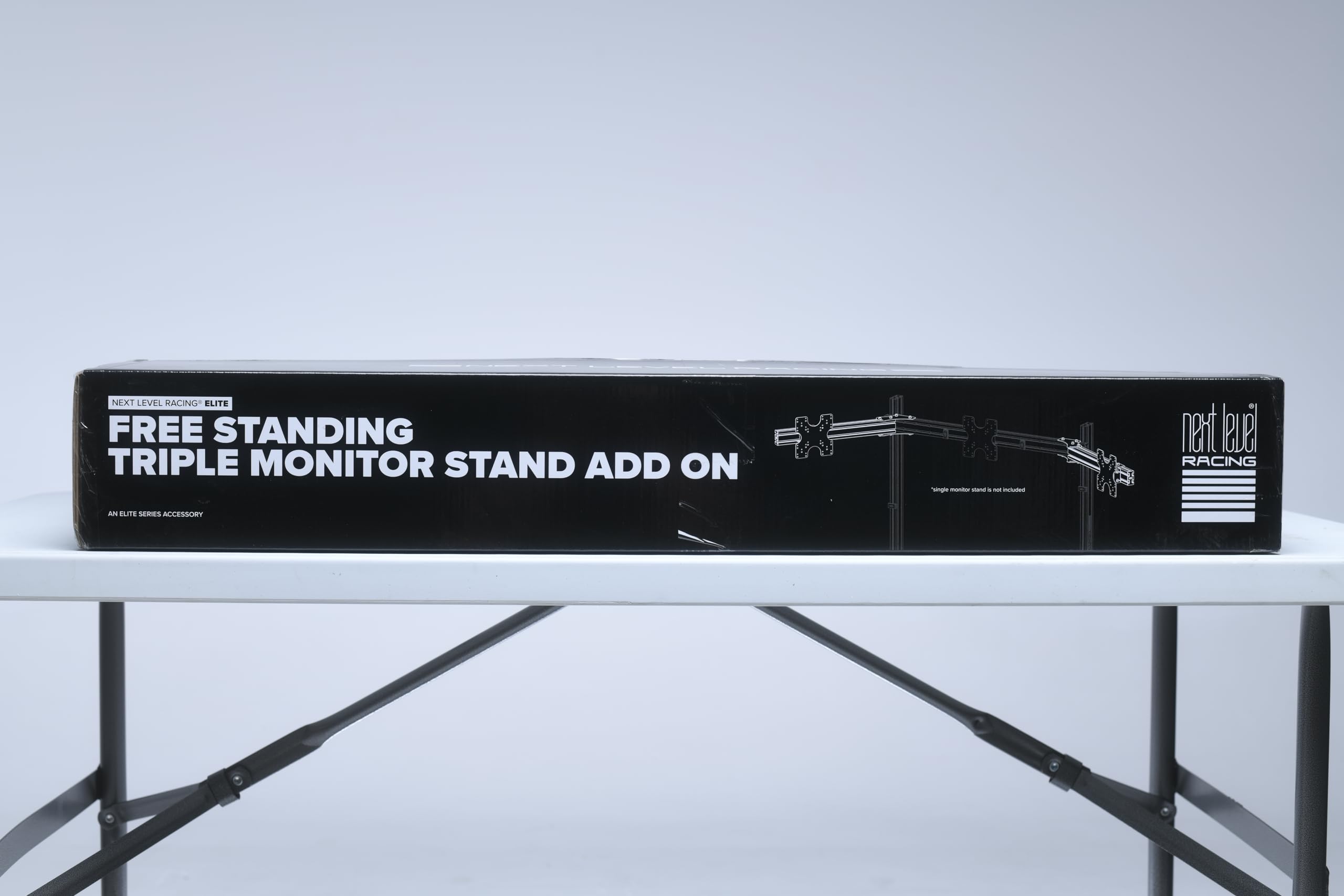 Next Level Racing Elite Freestanding Triple Monitor Stand Add-On Carbon Grey (NLR-E006) for PC Gaming - Heavy Duty Adjustable Monitor Mount for Sim Racing, Flight Simulation & Esports Setup