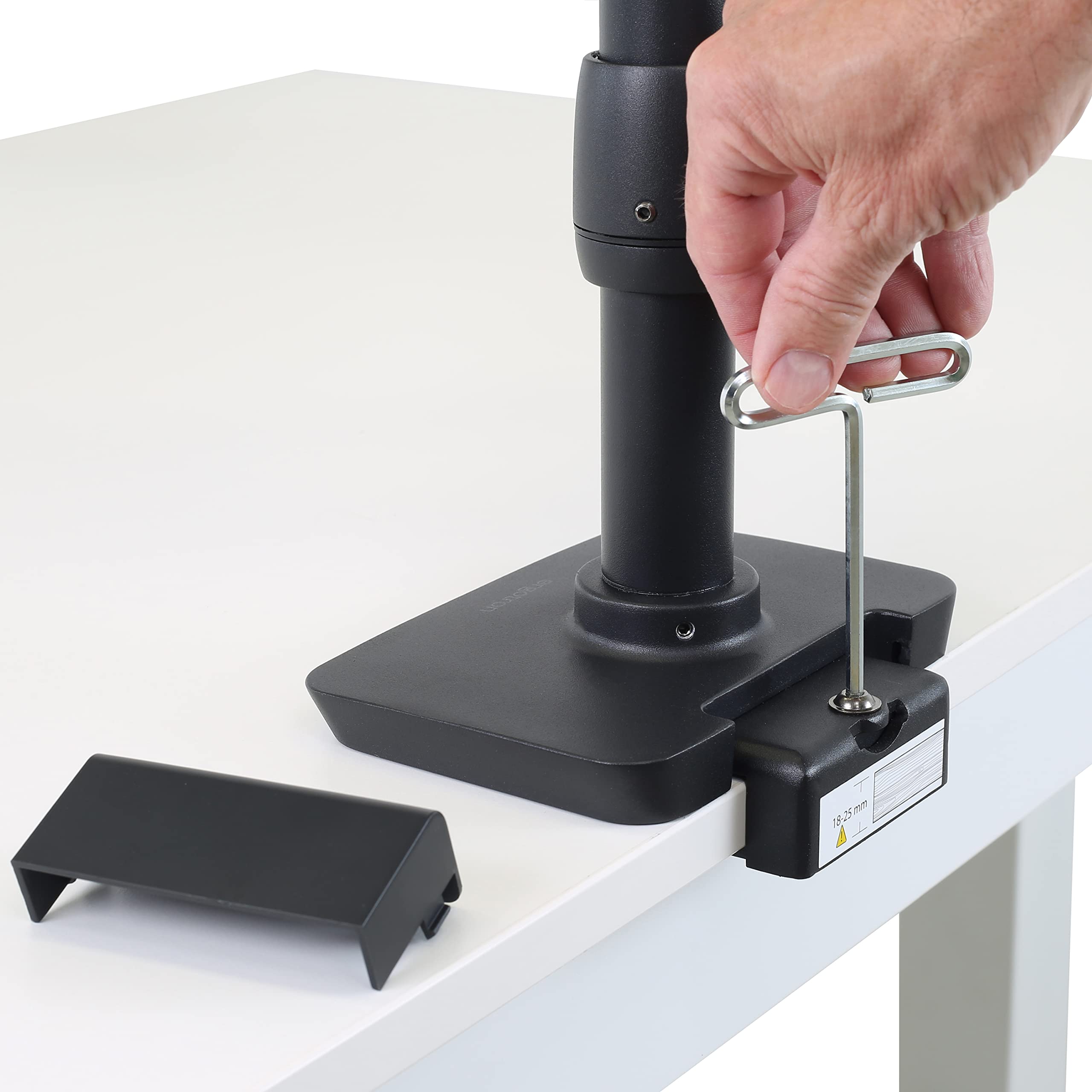 LX Desk ARM Low Profile Clamp Mount - Space Saving Monitor Stand for Home & Office Workspace, Ergonomic Design for Dual Monitors, Laptops, and TVs