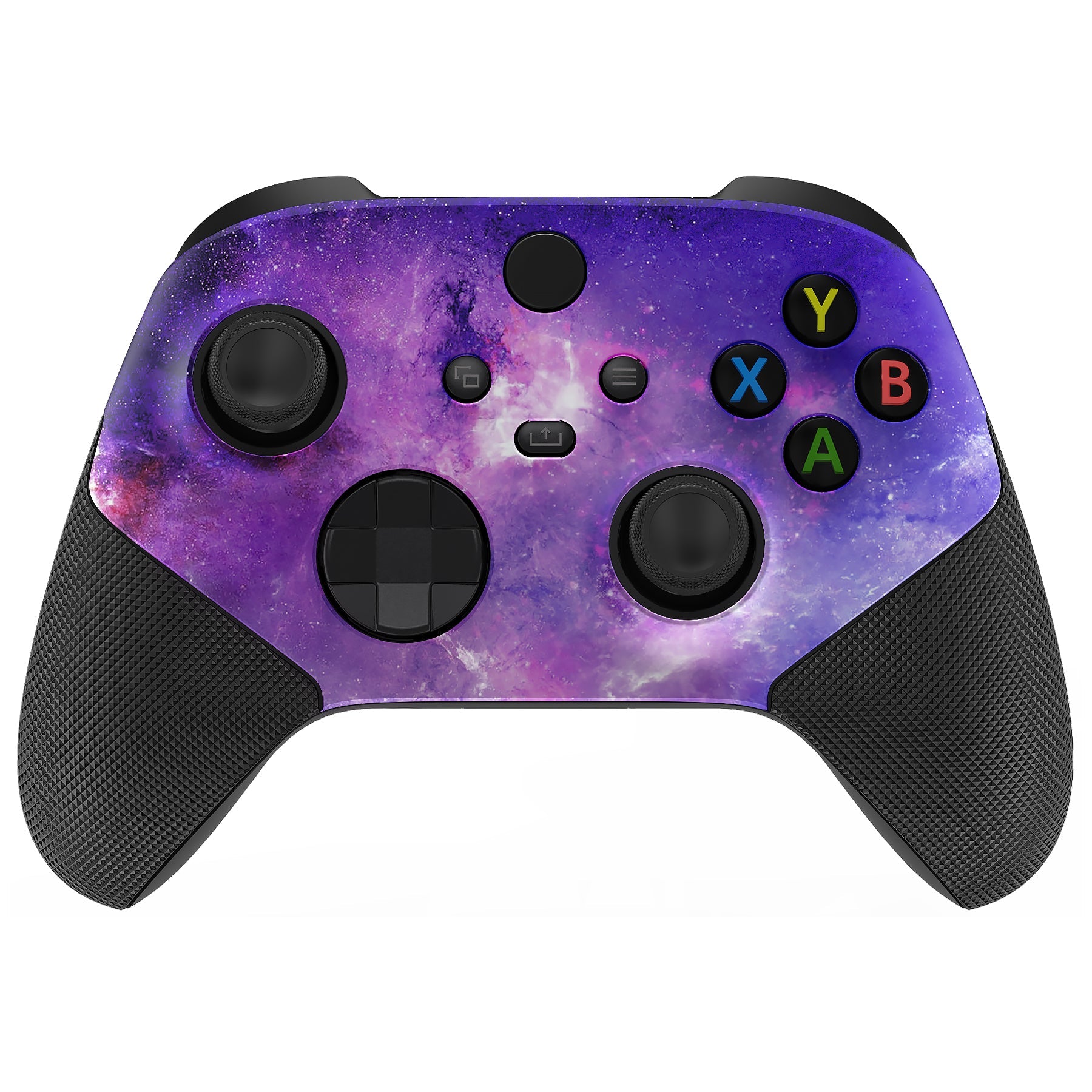 eXtremeRate ASR Performance Rubberized Grip Front Housing Shell with Accent Rings for Xbox Series X & S Controller - Nebula Galaxy Design | Enhanced Gaming Comfort for Long Play Sessions