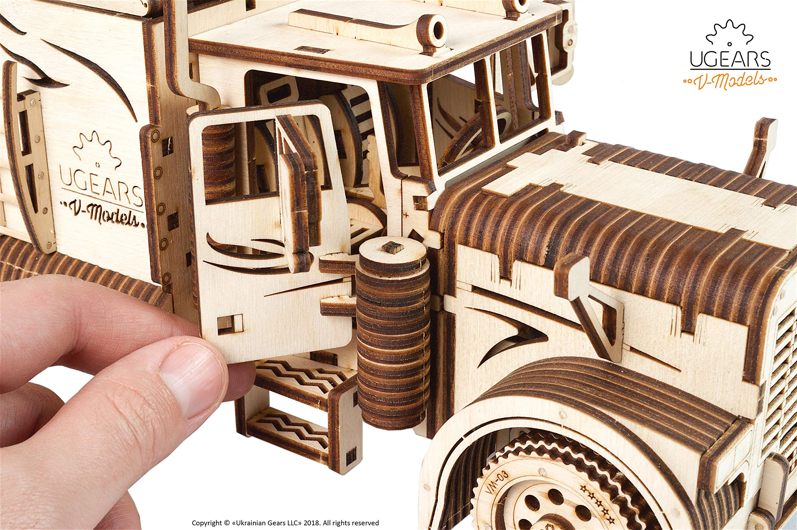 UGEARS VM-03 3D Wooden Puzzle - Mechanical Heavy Duty Truck Model Kit for Adults & Teens | DIY STEM Project, Home Decor & Collector's Item