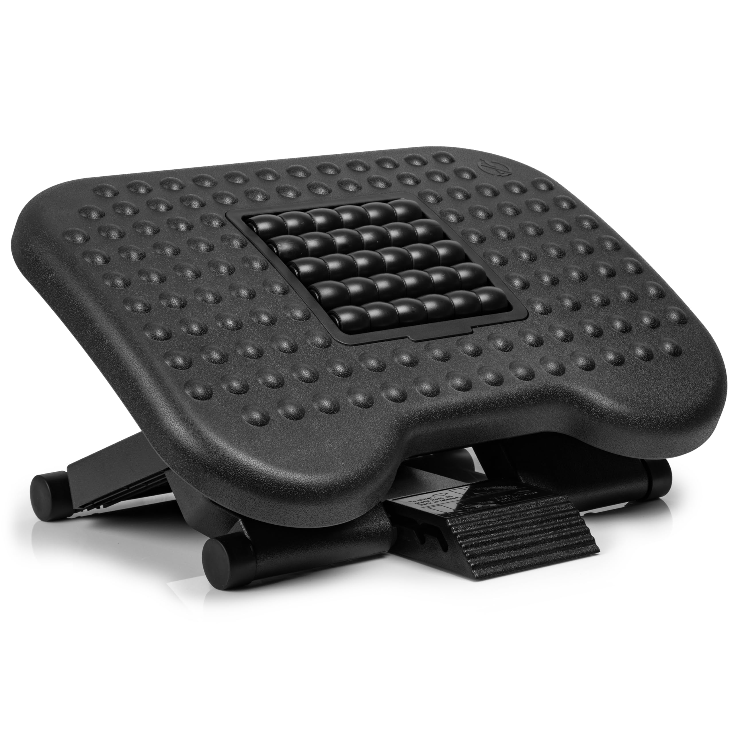 Duronic Ergonomic Footrest FT03 - Adjustable Tilt & 3 Height Levels with Massage Rollers for Office, Home & Gaming - Relieves Foot Pain, Fatigue & Stress - Textured Surface Under Desk Foot Rest for Work, Study & Long Sitting Sessions