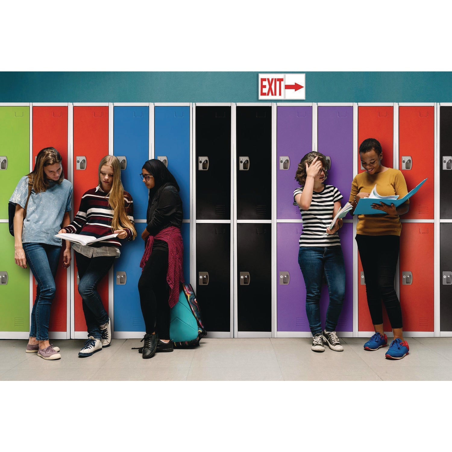 AdirOffice Steel Storage Locker - 2 Compartment Metal Locker Cabinet, 12x12x72 Inches, Green - Perfect for Schools, Gyms & Office Storage Organization