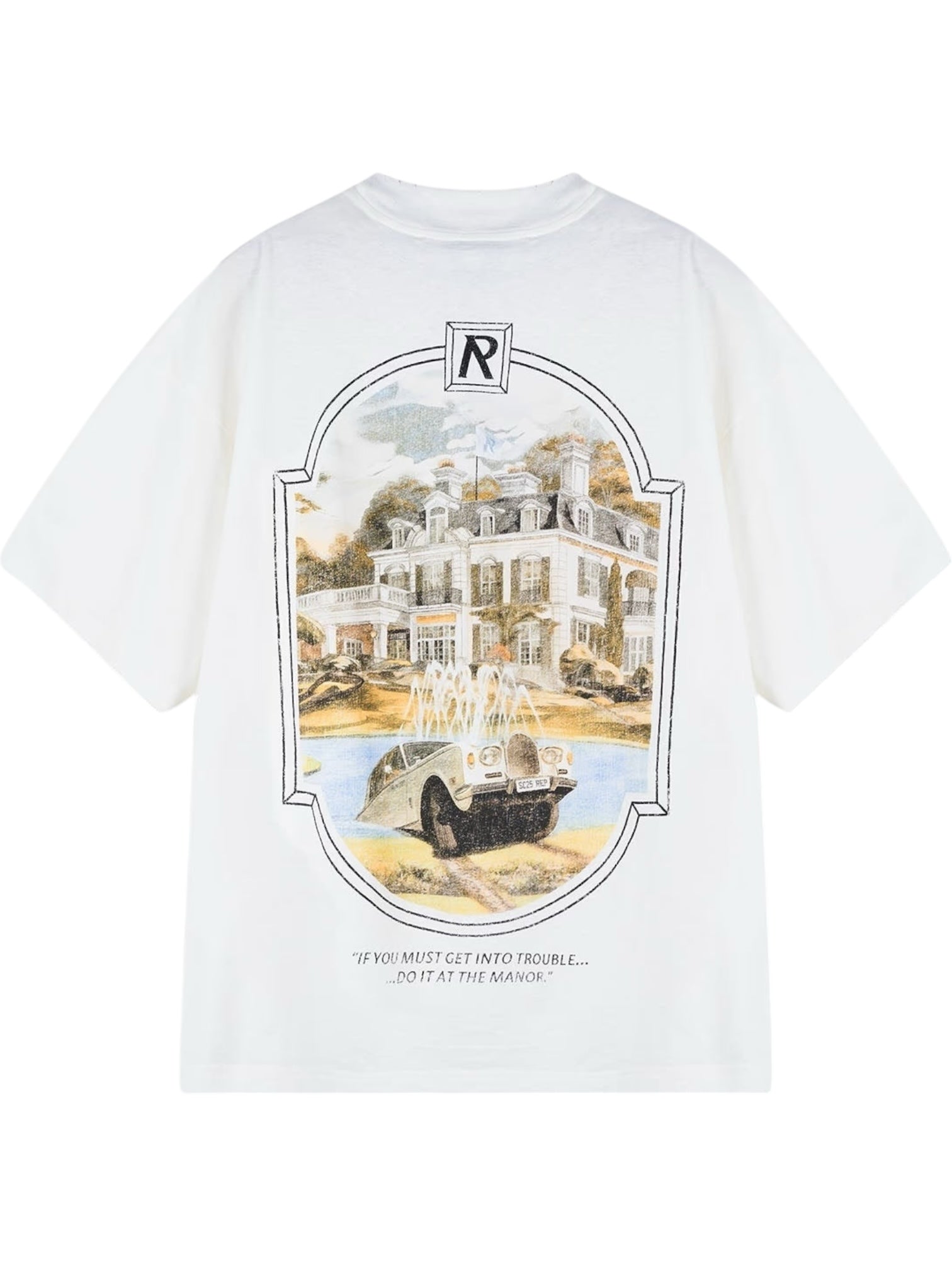 Represent MLM100286 27 Revere Manor Vintage White T-Shirt | Men's Distressed Cotton Tee for Casual Streetwear & Urban Fashion