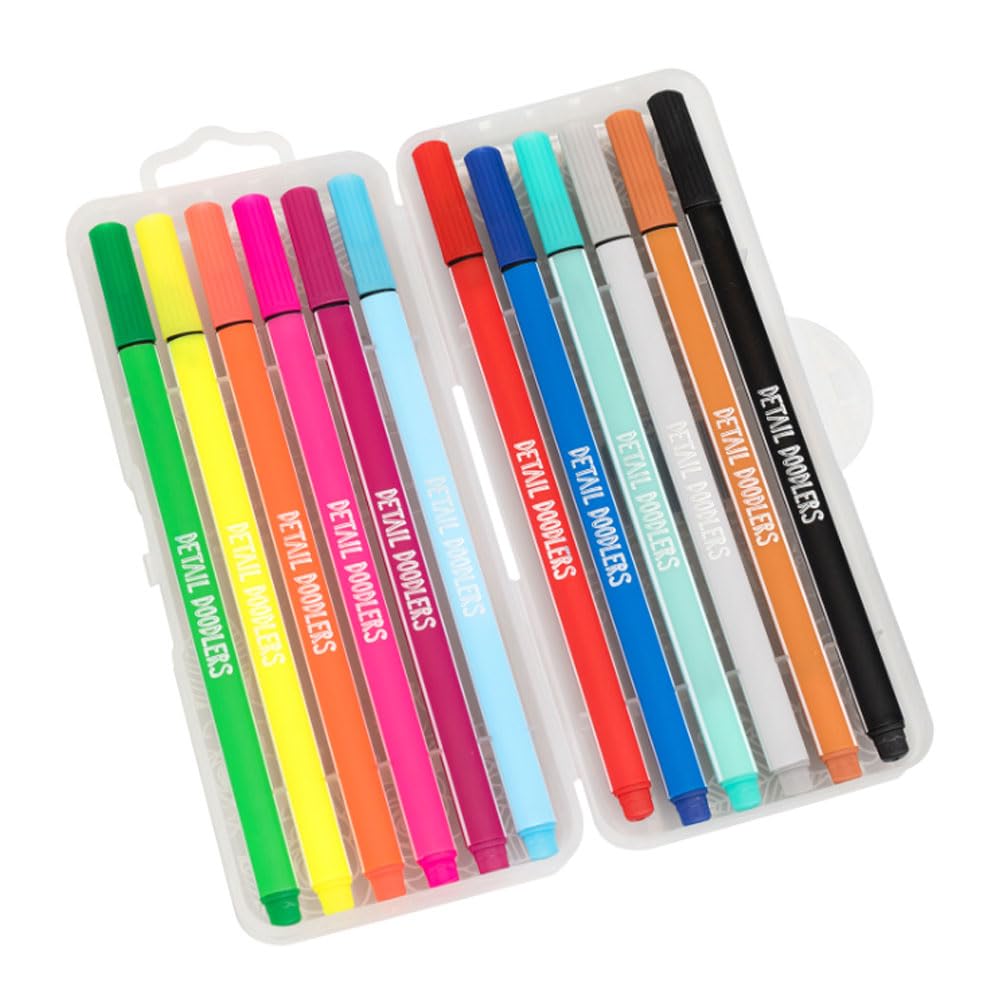 American Crafts Fine Tip Felt Markers Set - 24 Vibrant Colors, Premium Doodling & Crafting Markers for Adults | Perfect for Coloring Books, Journaling, Scrapbooking & DIY Art Projects