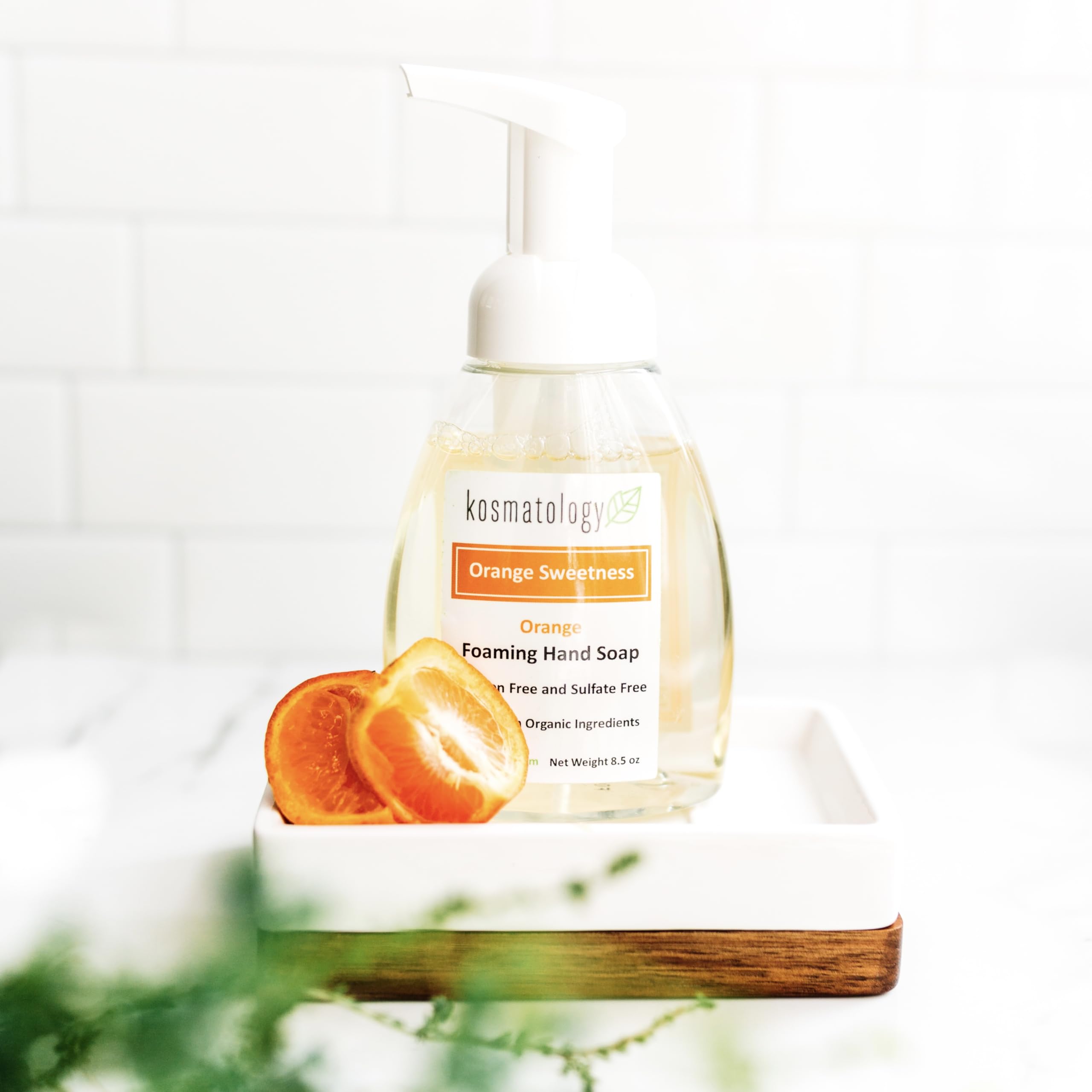Kosmatology® Organic Foaming Hand Soap with Orange Sweetness - Moisturizing Hand Wash with Clean Ingredients & Essential Oils - 8.5 fl oz - Perfect for Kitchen, Bathroom & Gentle Skin Care