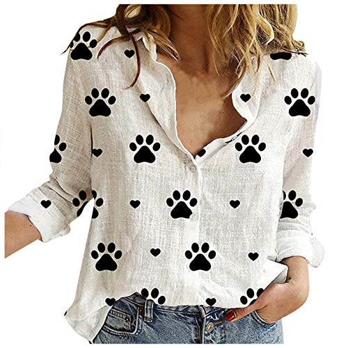 Women's Casual Printed Cotton T-Shirt - Daisy Floral Loose Blouse, Comfortable Compression Top for Everyday Wear (White, Large) | Perfect for Work, Weekend Outings & Relaxing at Home
