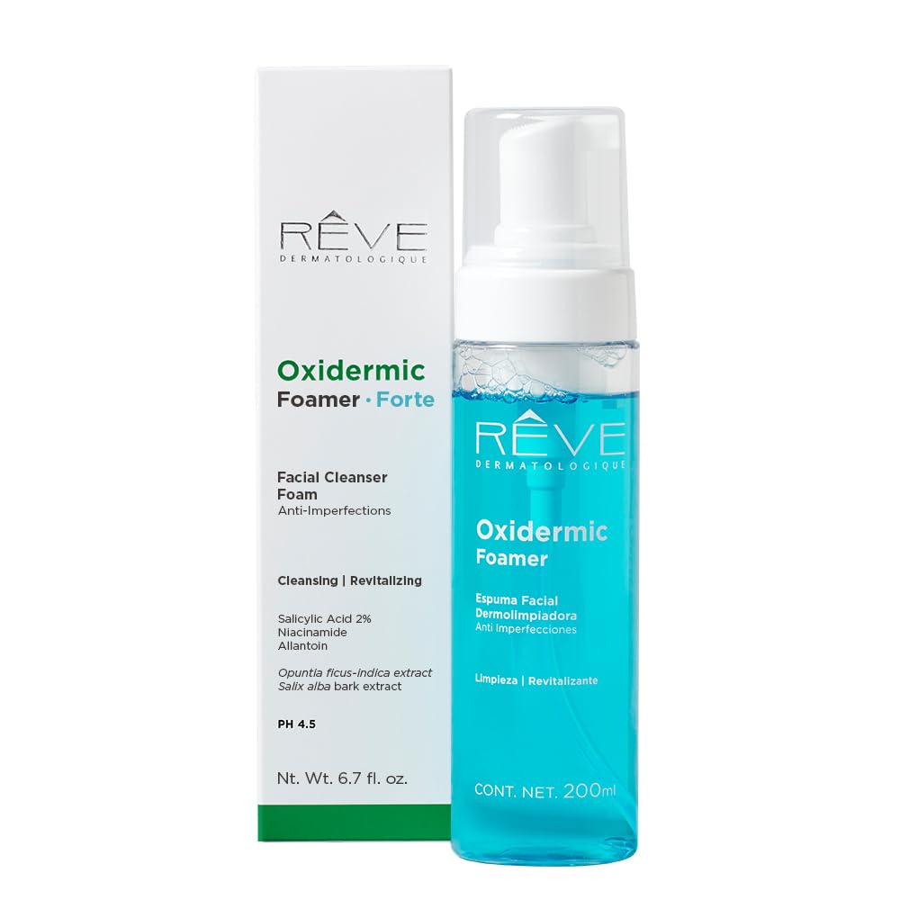 Oxidermic Foamer Forte - Anti-Acne & Anti-Blemish Facial Cleansing Foam for Deep Pore Cleansing | Gentle Dermo-Cleanser for Oily & Sensitive Skin | Daily Skincare Routine & Post-Workout Face Wash