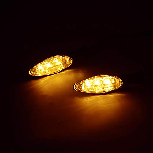 Universal Amber LED Motorcycle Turn Signal Lights - 2Pcs Front & Rear Indicators for Motorbikes - Durable Black Housing - Perfect for Cruisers, Sport Bikes & Custom Builds
