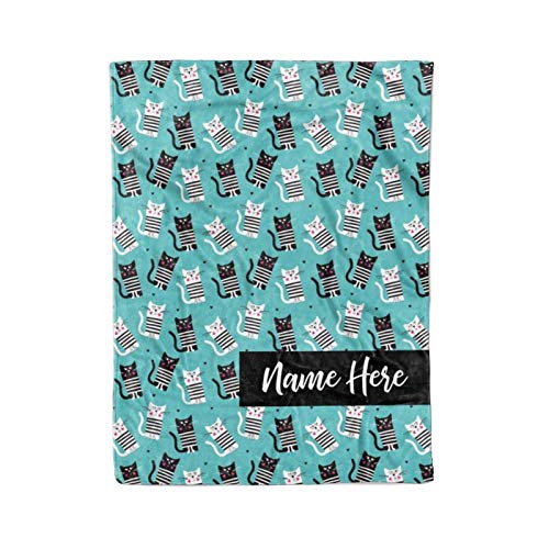 Personalized Funny Cat Lover Fleece Throw Blanket - Soft Warm Lightweight Blanket Gift for Cat Owners (Small/Medium/Large/XL) - Perfect for Sofa, Bed, Couch & Winter Nights